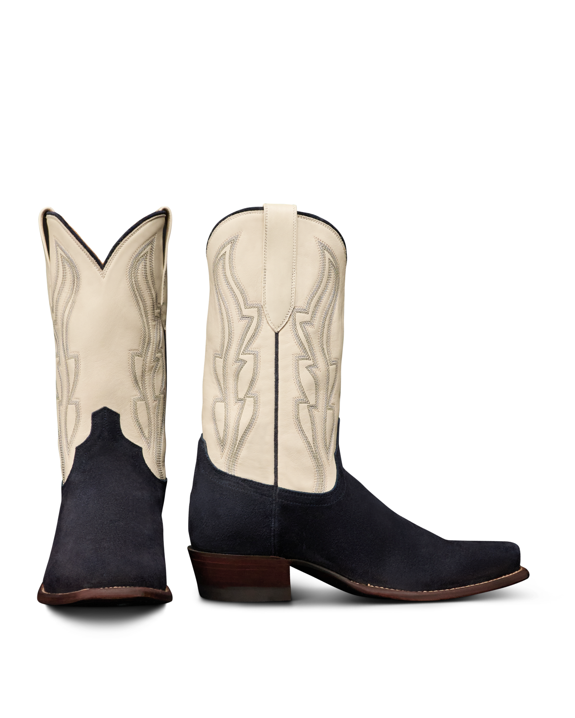 The Warren - Navy White Suede