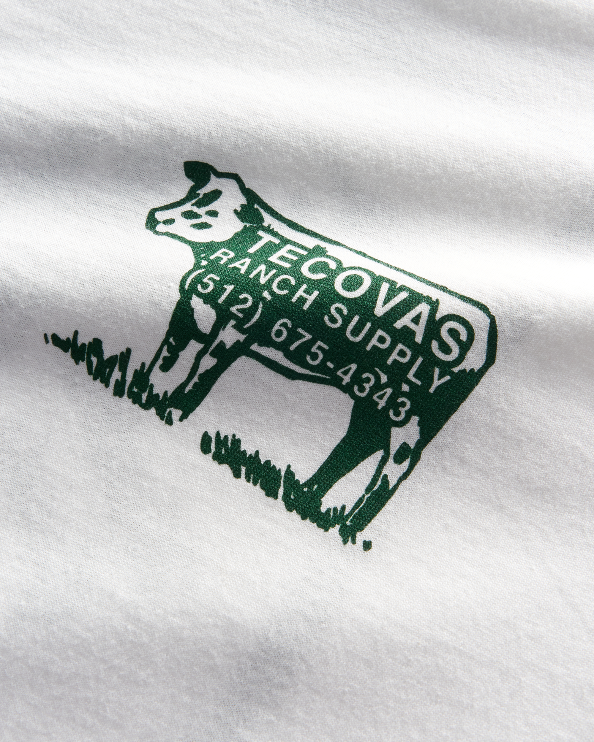 Men's Tecovas Ranch Supply Ringer Tee - Bone Green Pima Cotton