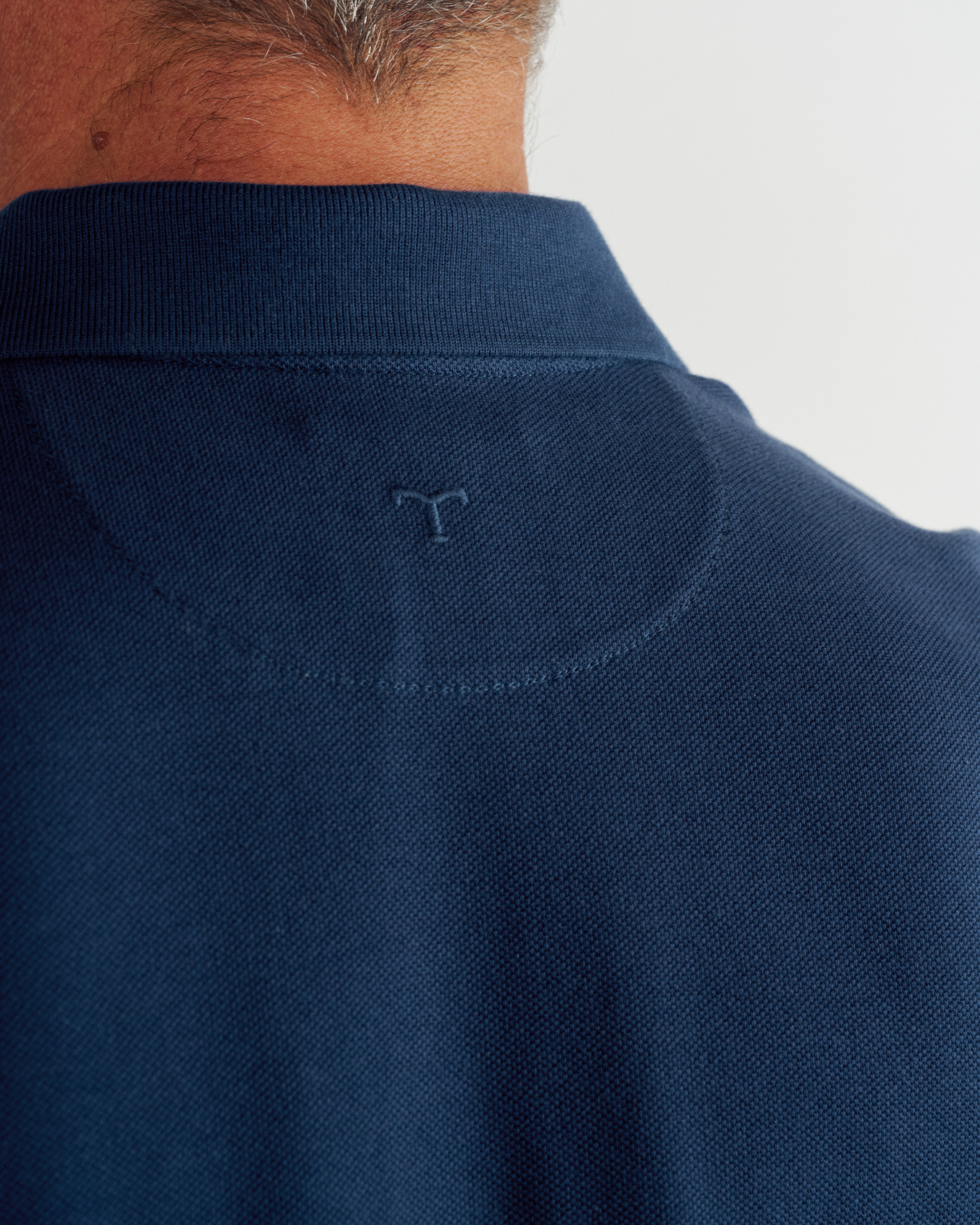 Men's Polo Short Sleeve Pearl Snap - Navy Cotton