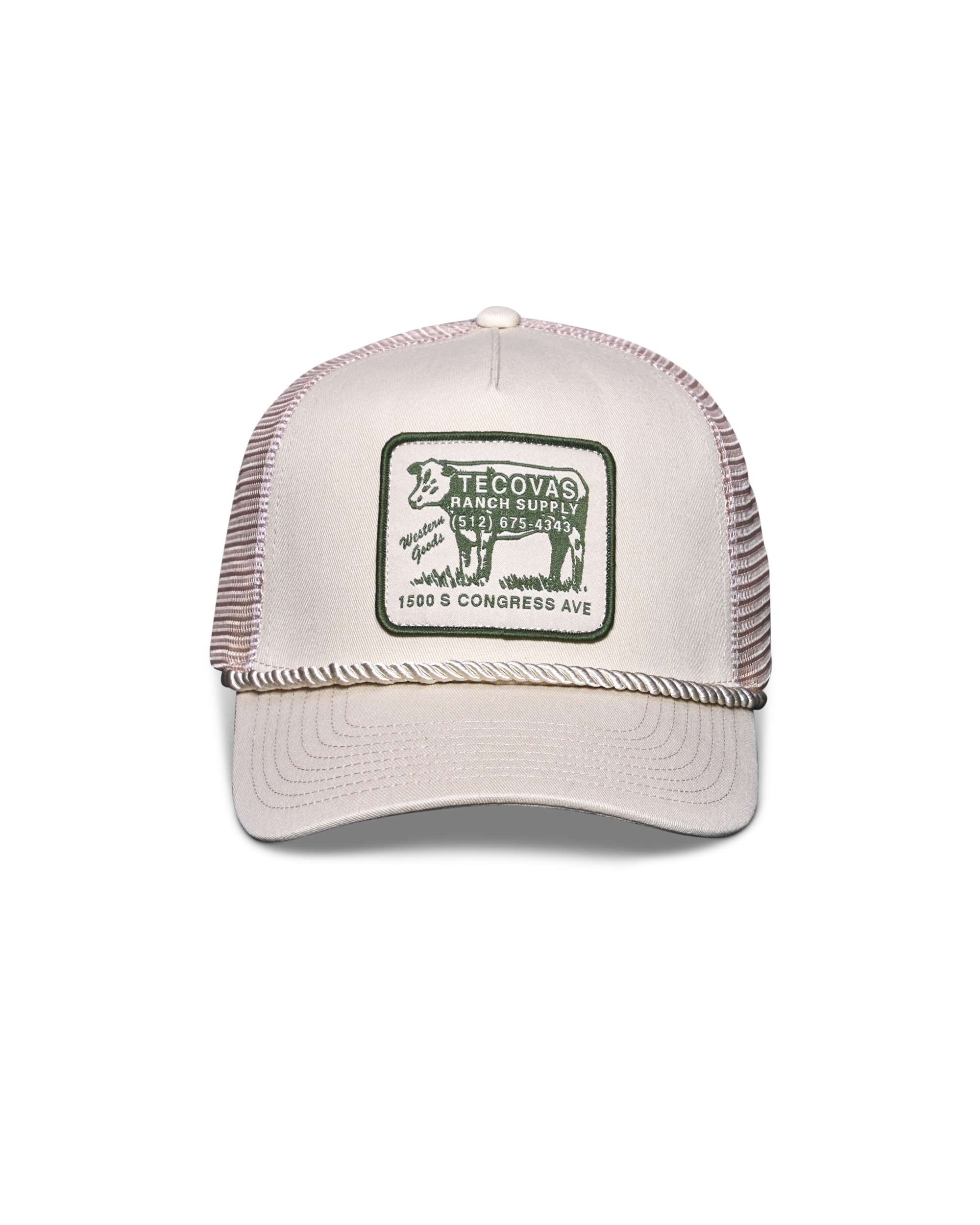 Ranch Supply Trucker Hat - Cream Cotton Polyester