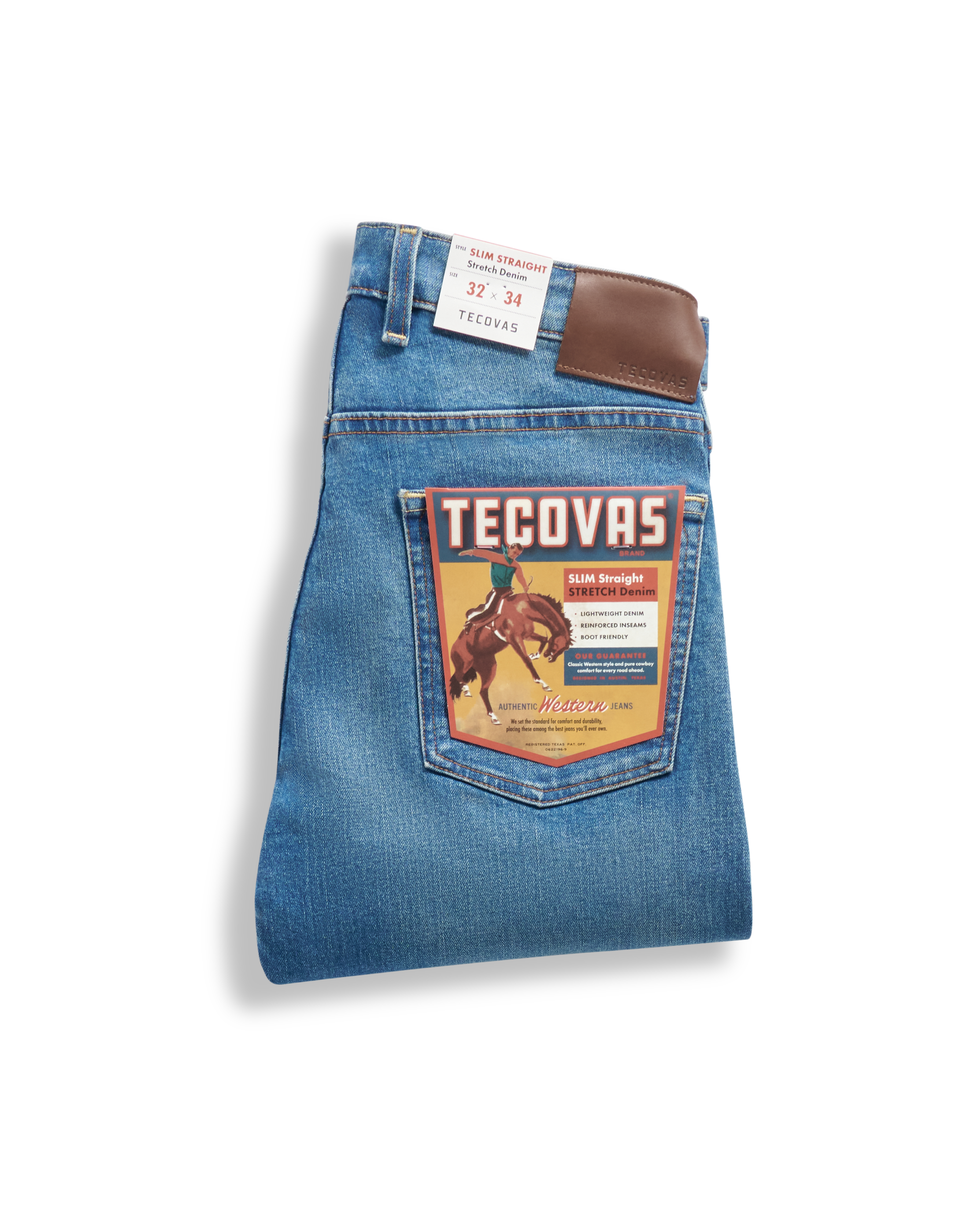 Men's Slim Straight Stretch Denim - Medium Wash Stretch Denim