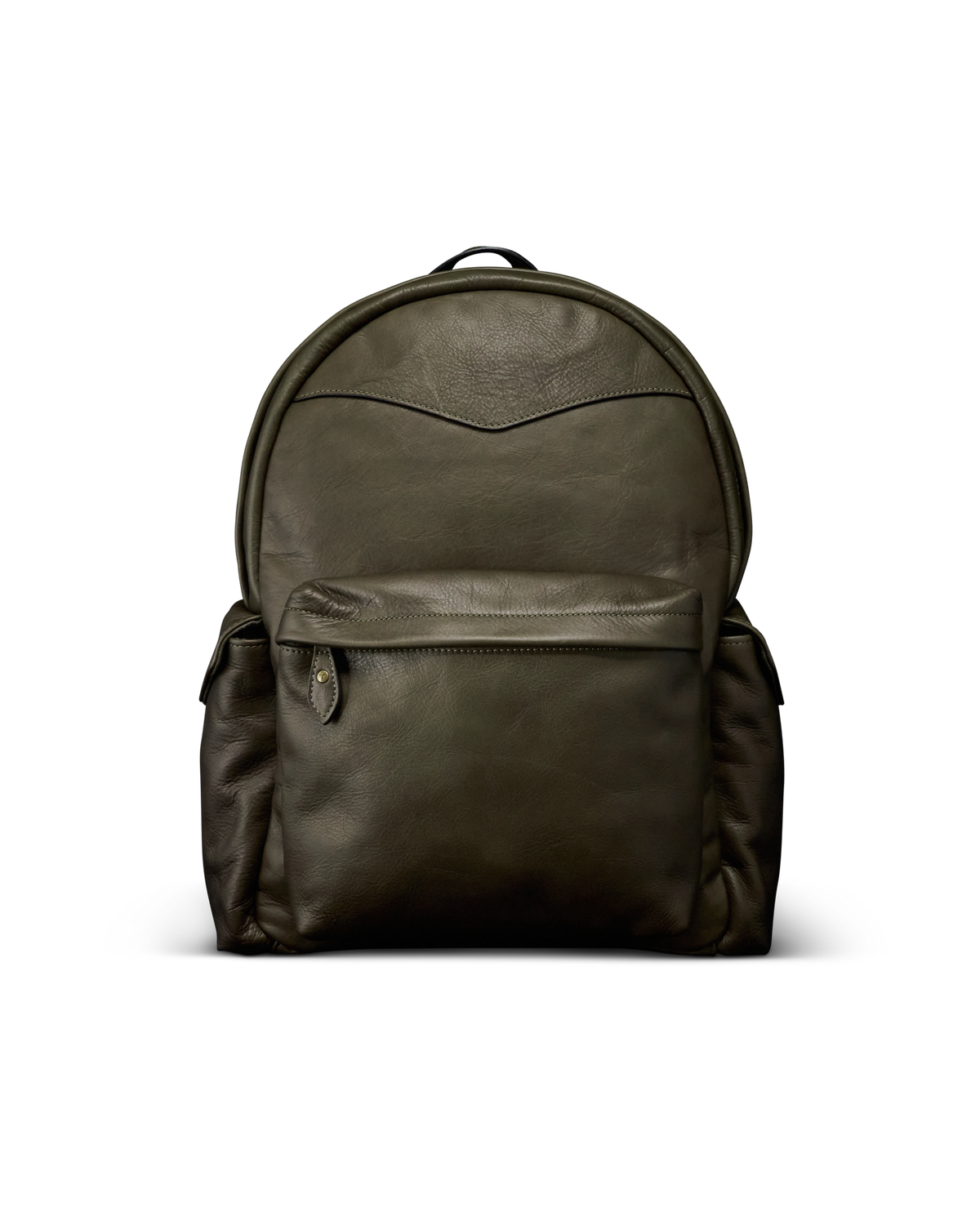 Men's Leather Backpack - Dark Olive Cowhide