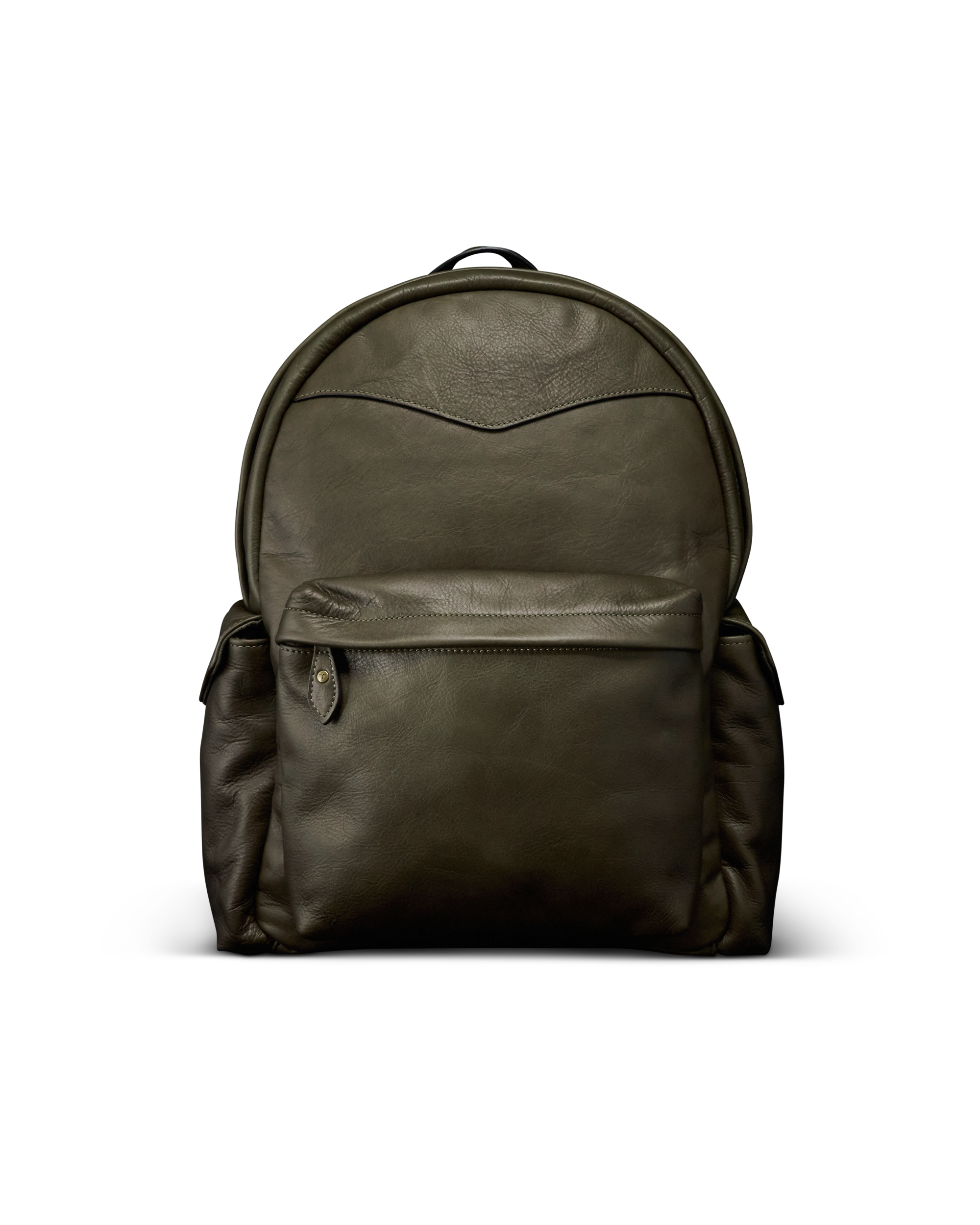 Men's Leather Backpack - Dark Olive Cowhide