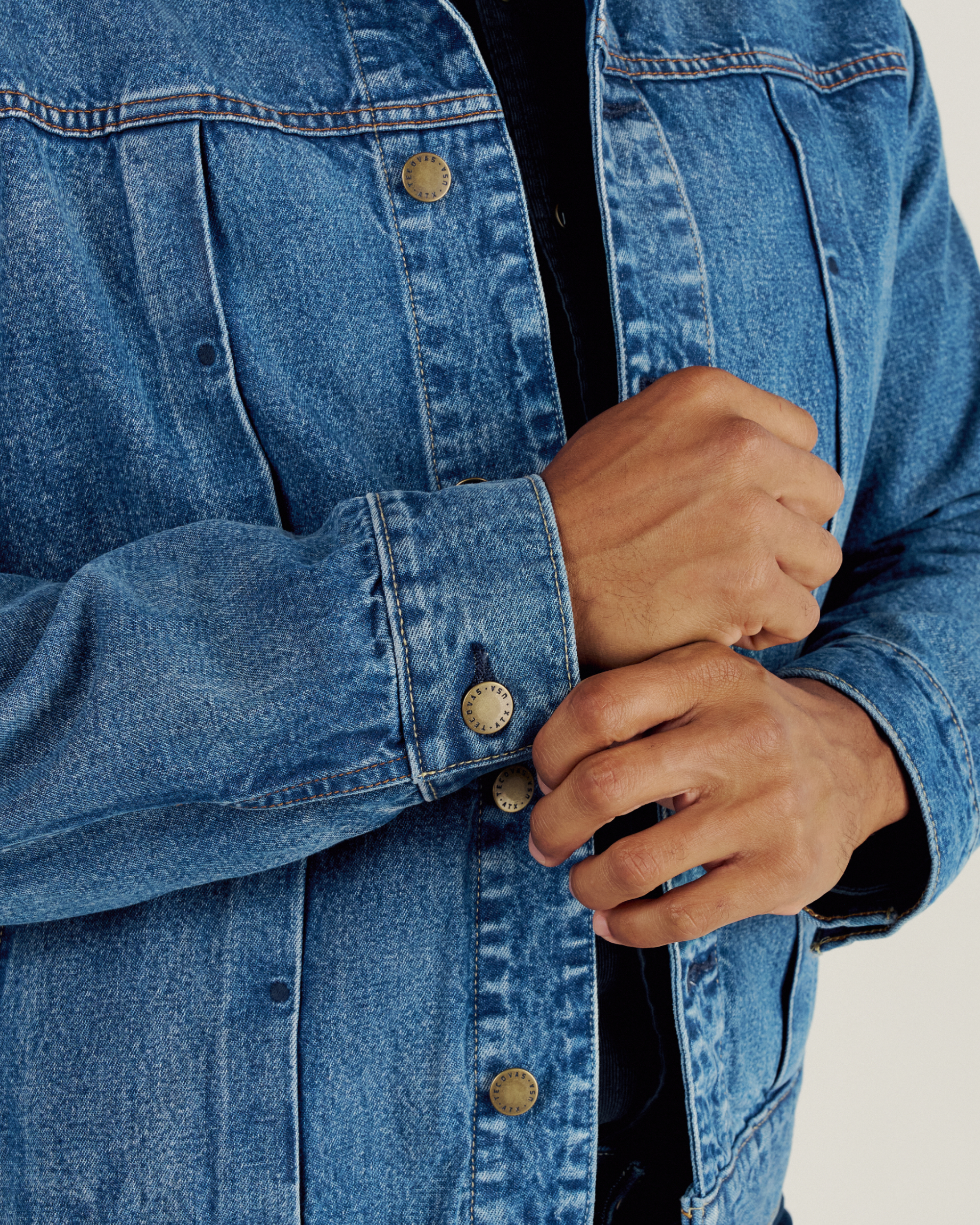 Men's Denim Ranch Hand Trucker Jacket - Medium Wash Denim