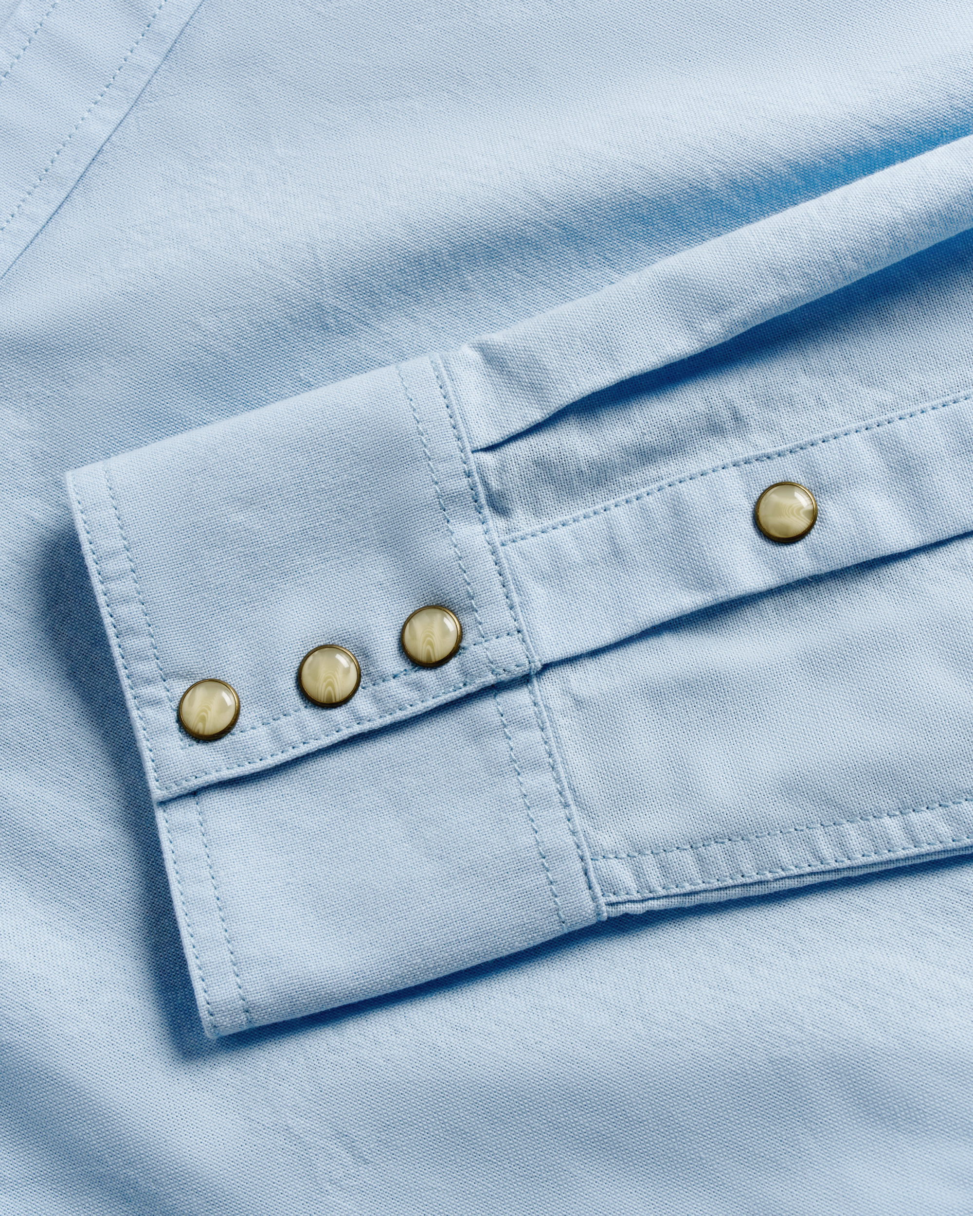 Men's Sawtooth Oxford Pearl Snap - Light Blue Cotton