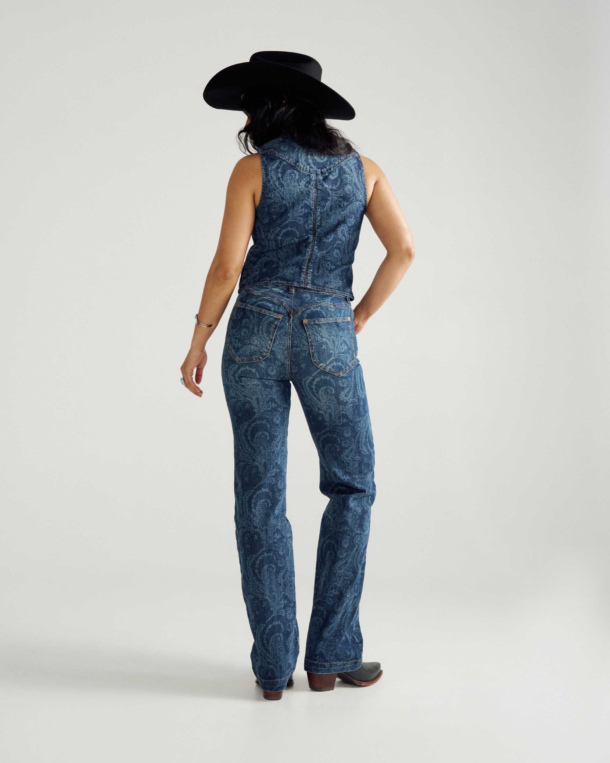Women's Vintage High Rise Jean - Blue Paisley Denim