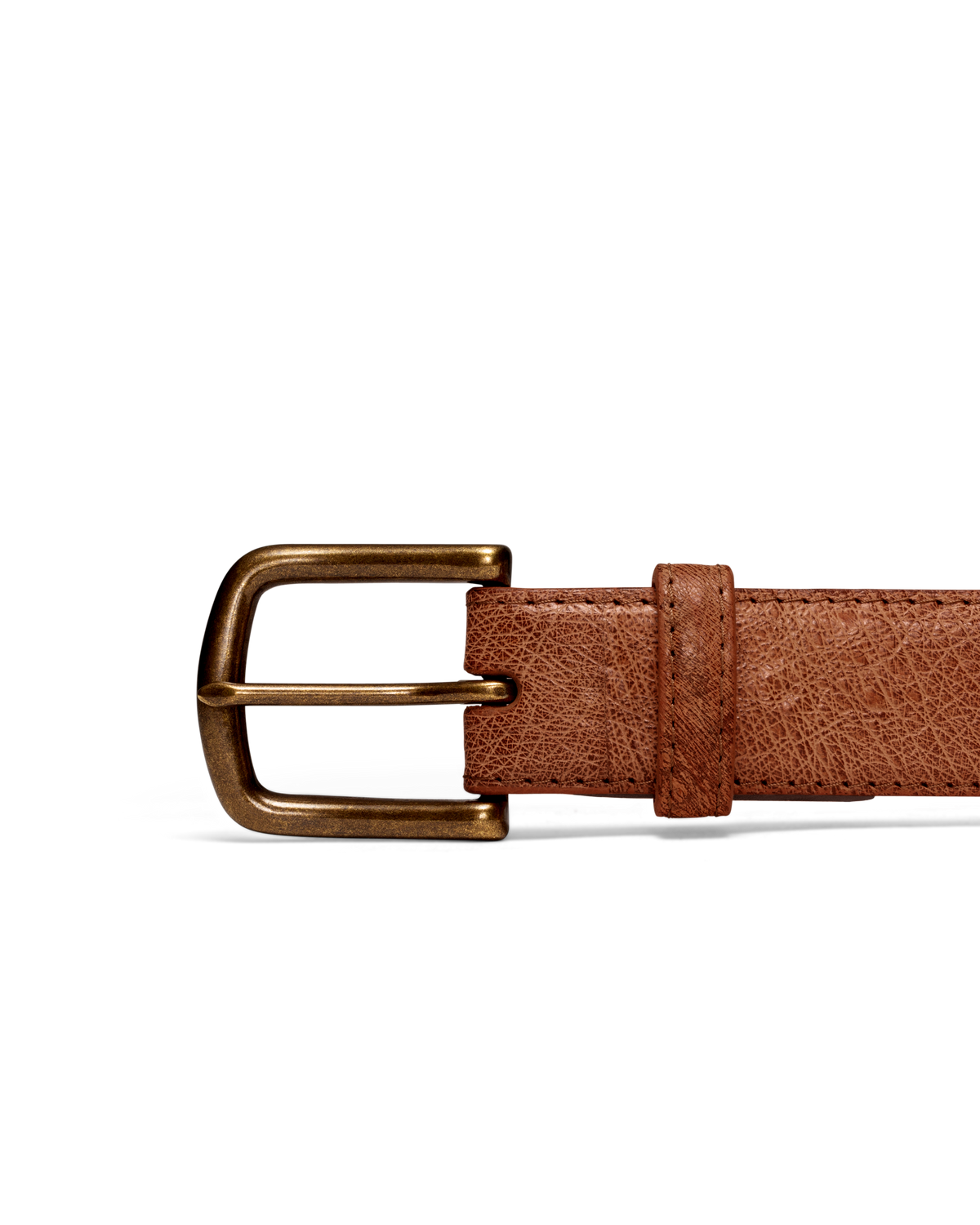 Men's Smooth Ostrich Belt - Russet Ostrich