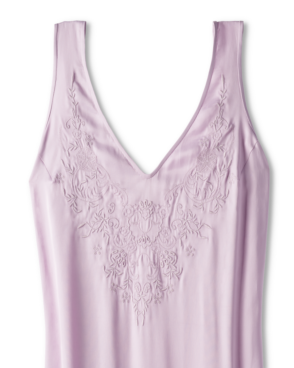 Women's Embroidered Slip Dress - Lilac Viscose
