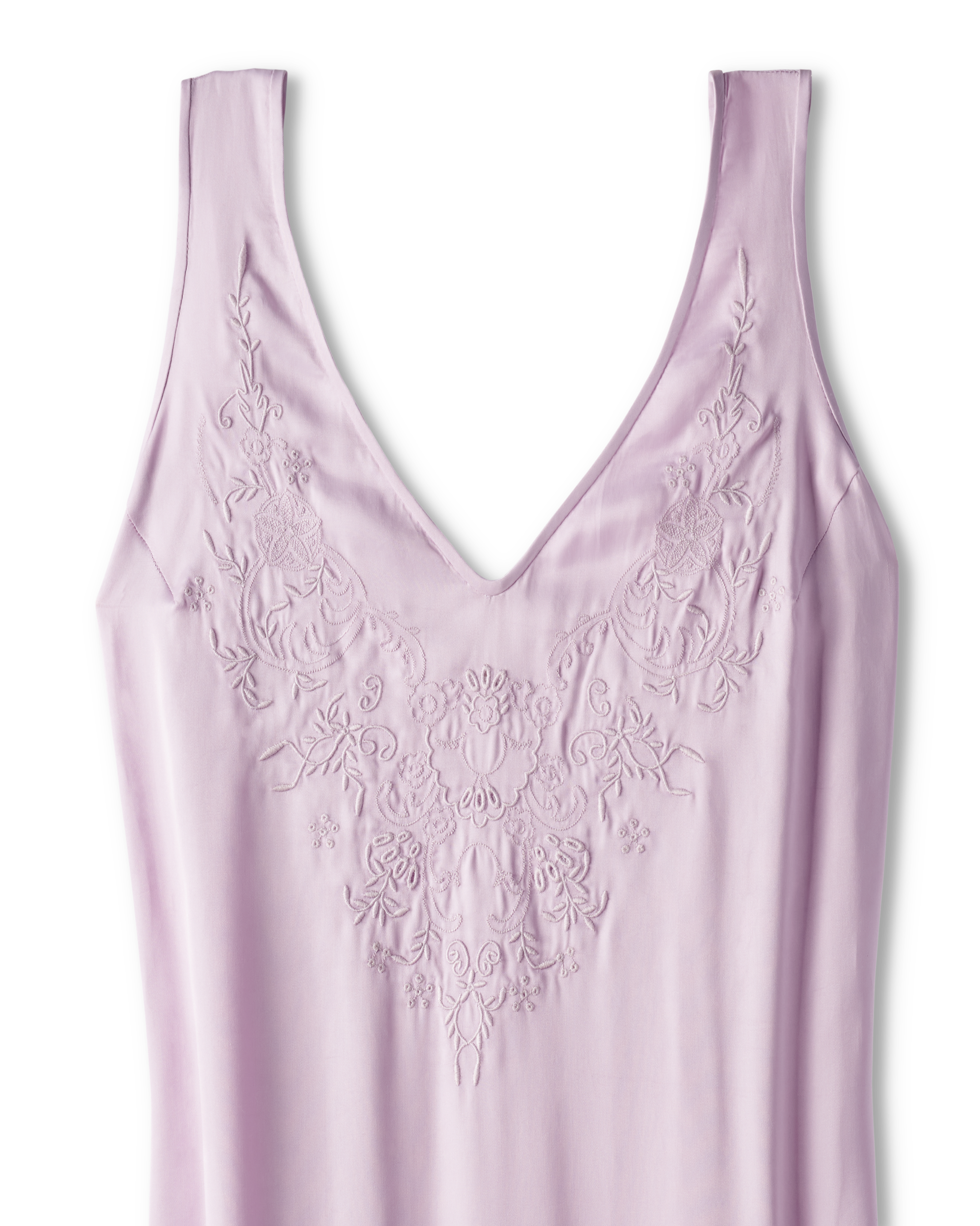 Women's Embroidered Slip Dress - Lilac Viscose