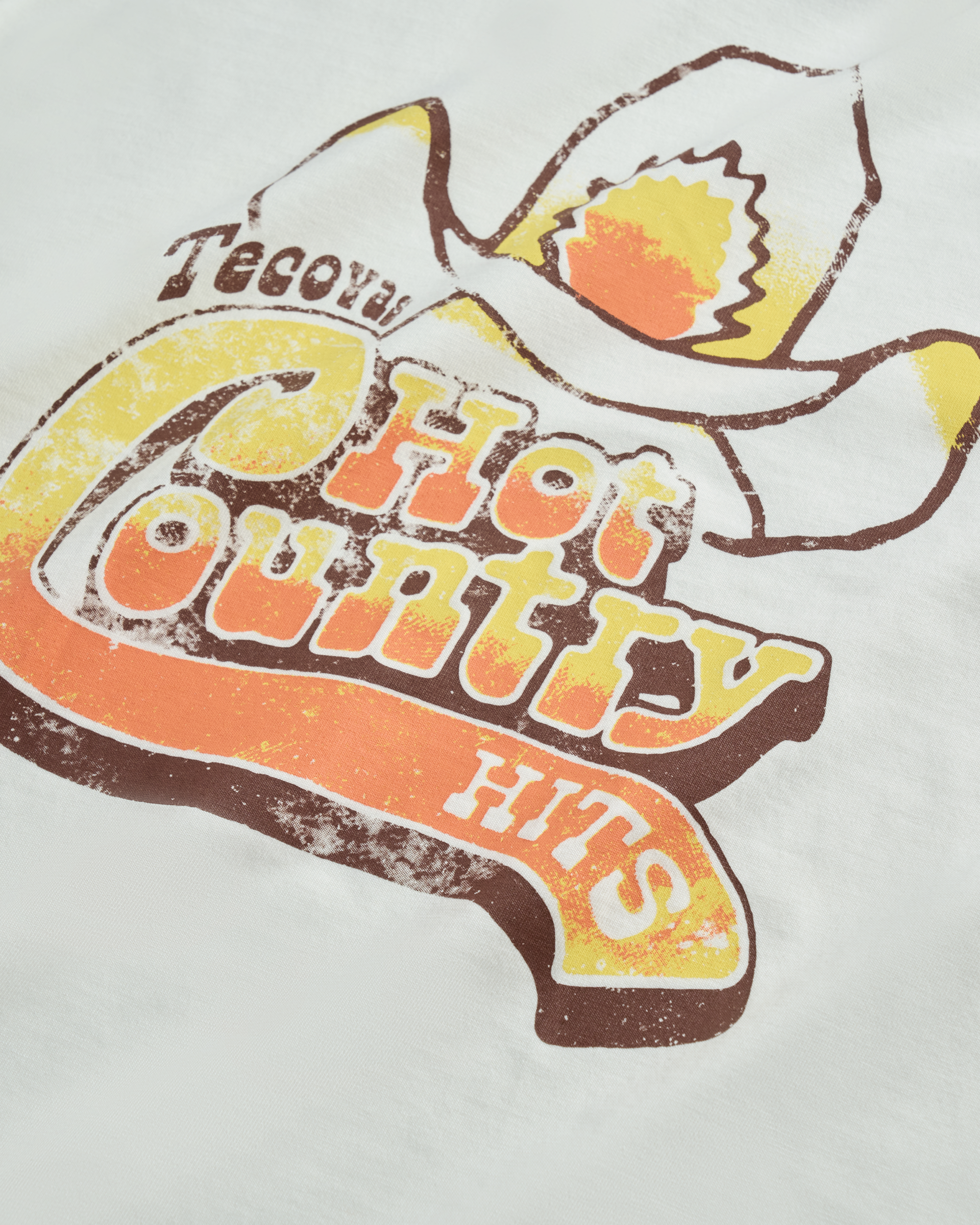 Men's Hot Country Ringer Tee - Bone Brown Supima Cotton