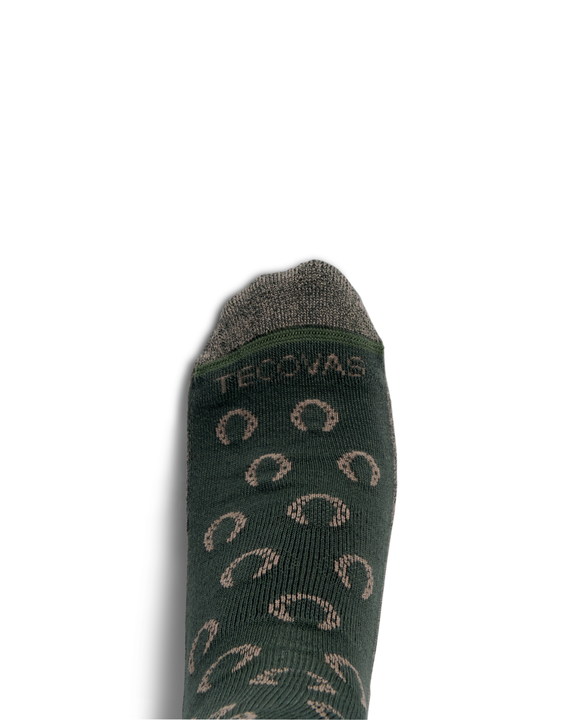 Over-the-Calf Plaid & Horseshoe Socks (3-Pack) - Green Khaki Dark Brown Polyester Spandex