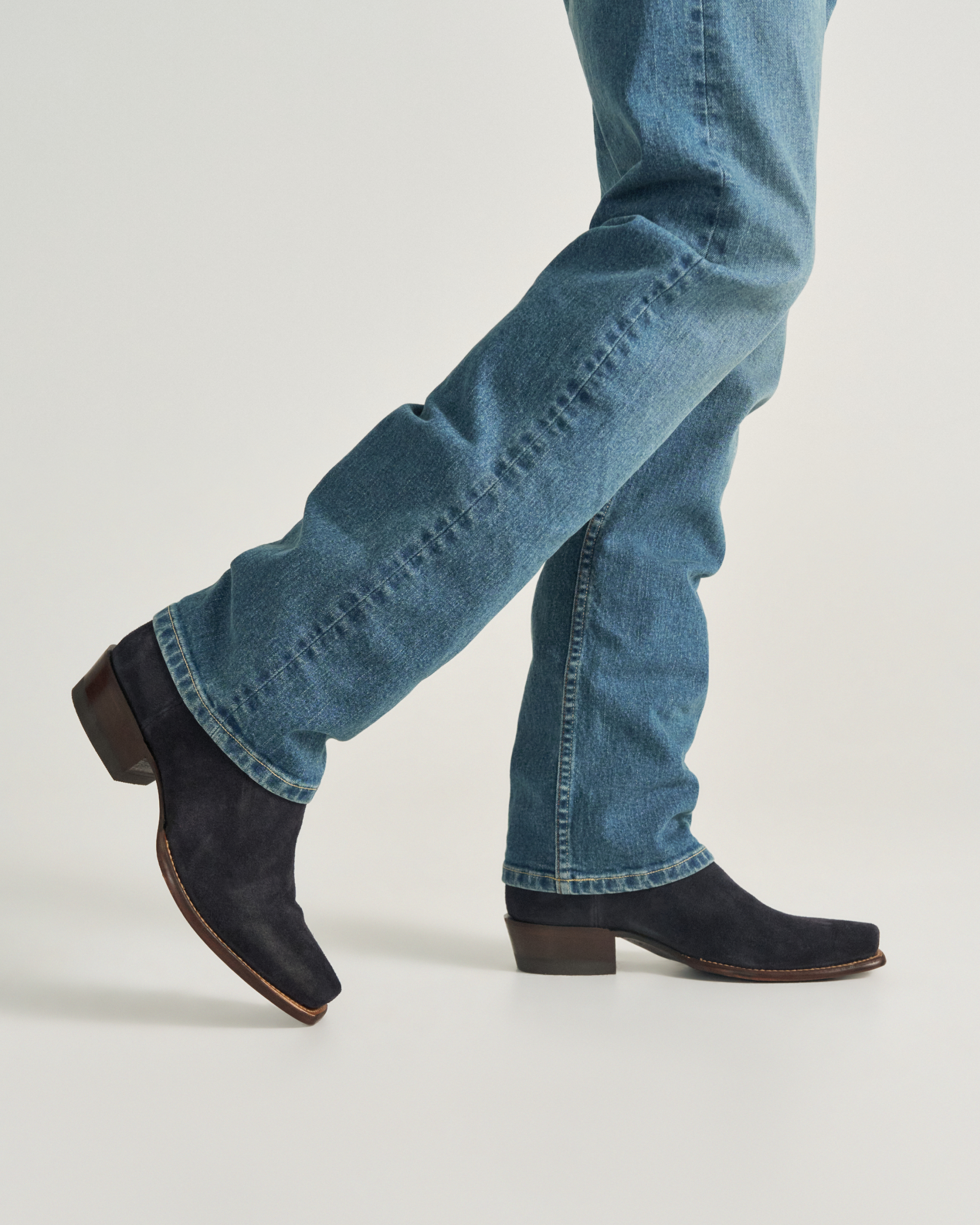 The Warren - Navy White Suede