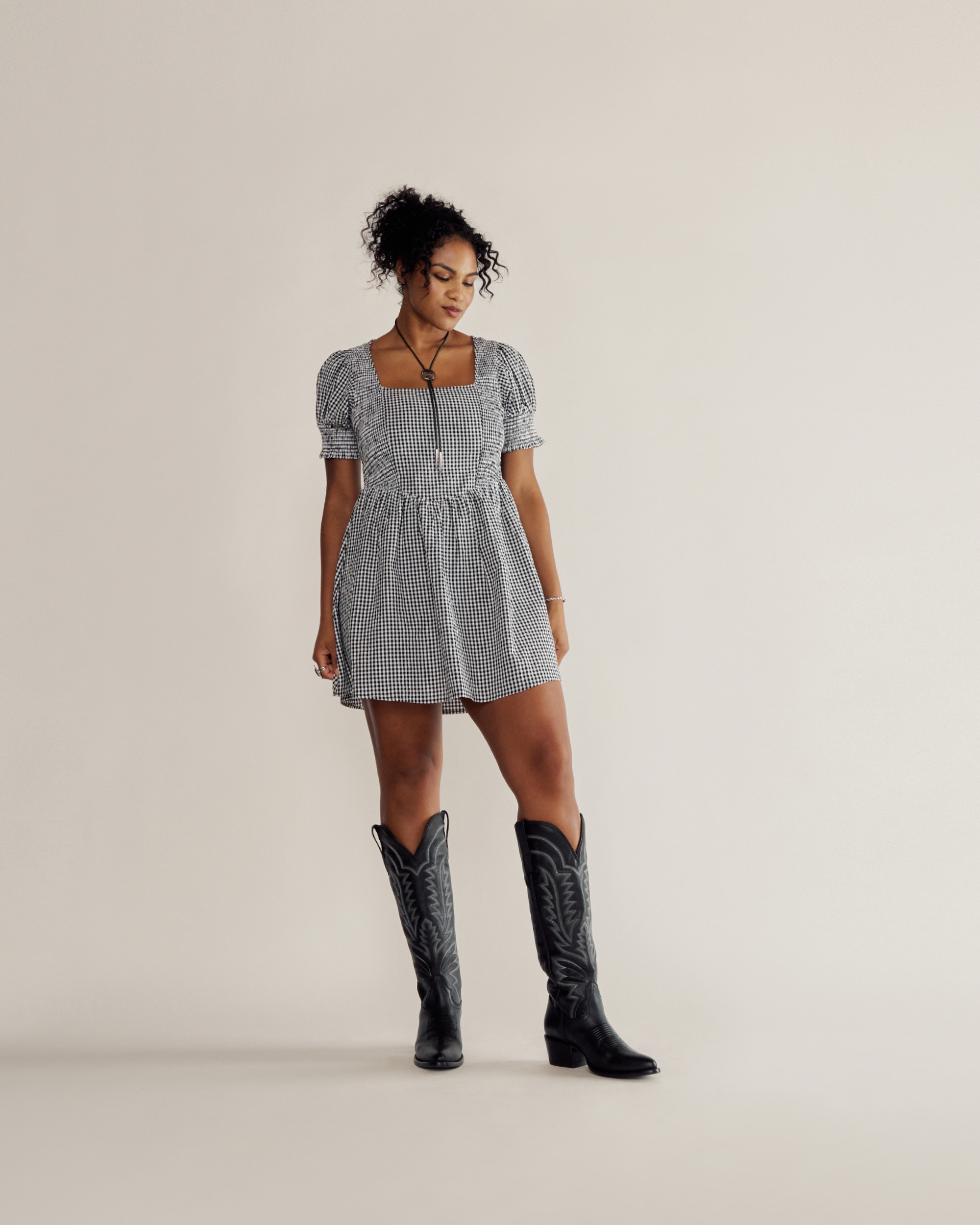The Abby Wide Calf - Midnight Cowhide