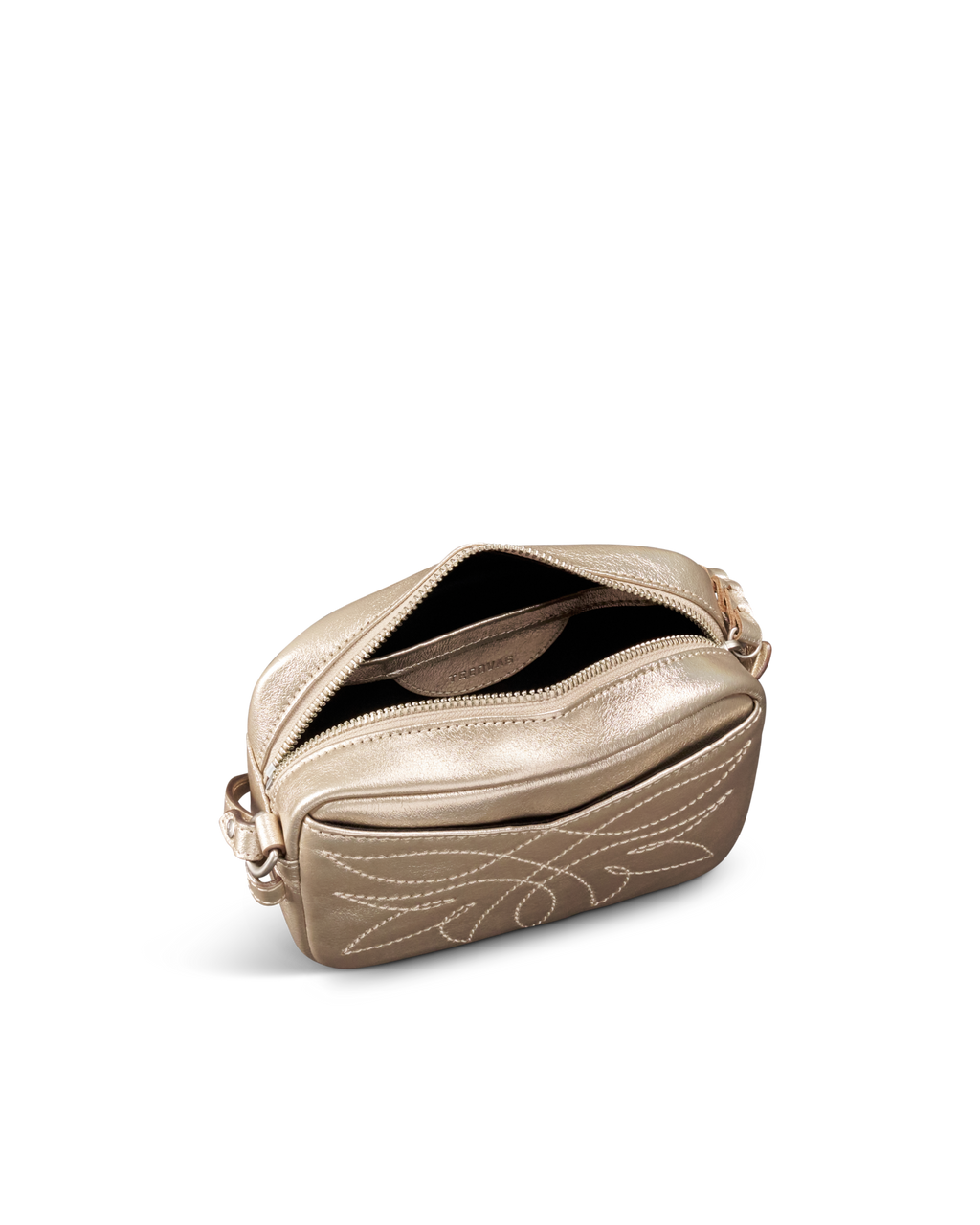 Flower Mini Crossbody - Gold Cowhide