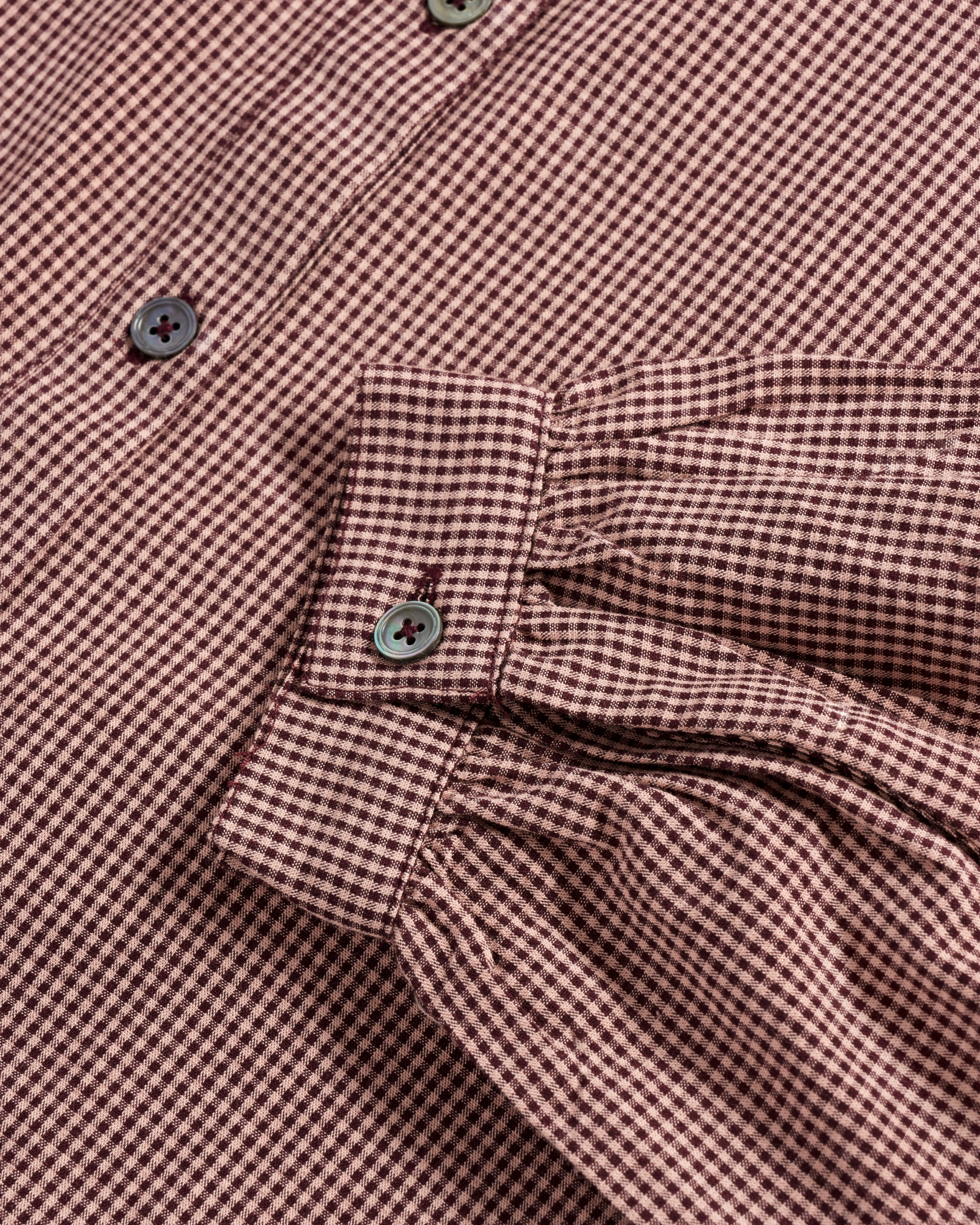 Women's Mini Seersucker Blouse - Burgundy Pink Cotton
