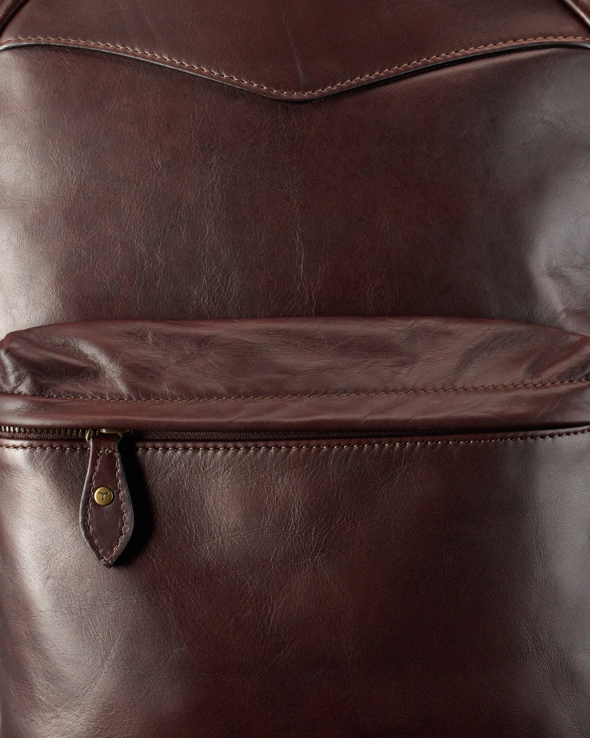 Men's Leather Backpack - Dark Brown Cowhide