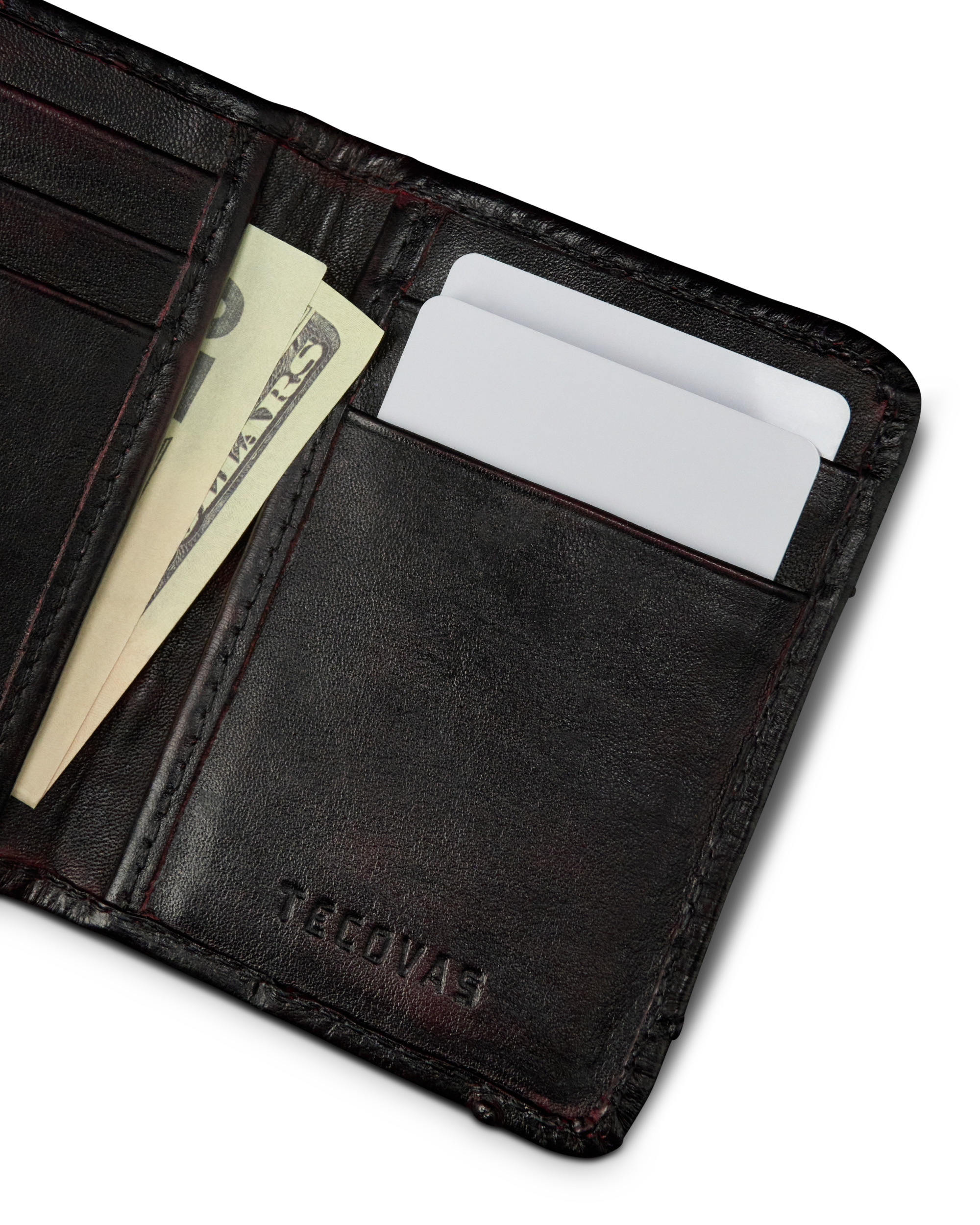 Ostrich Bifold - Black Cherry
