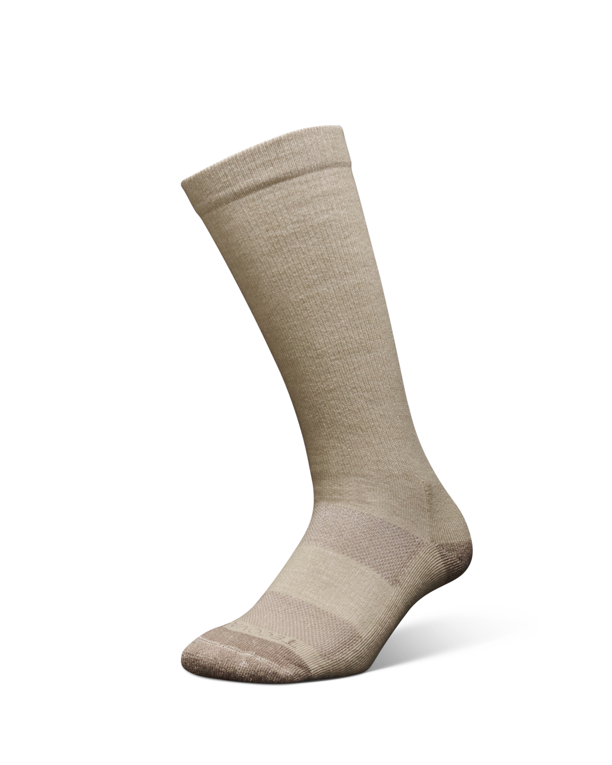 Mid-Calf Socks (3-Pack) - Tan Dark Gray Brown Polyester Spandex
