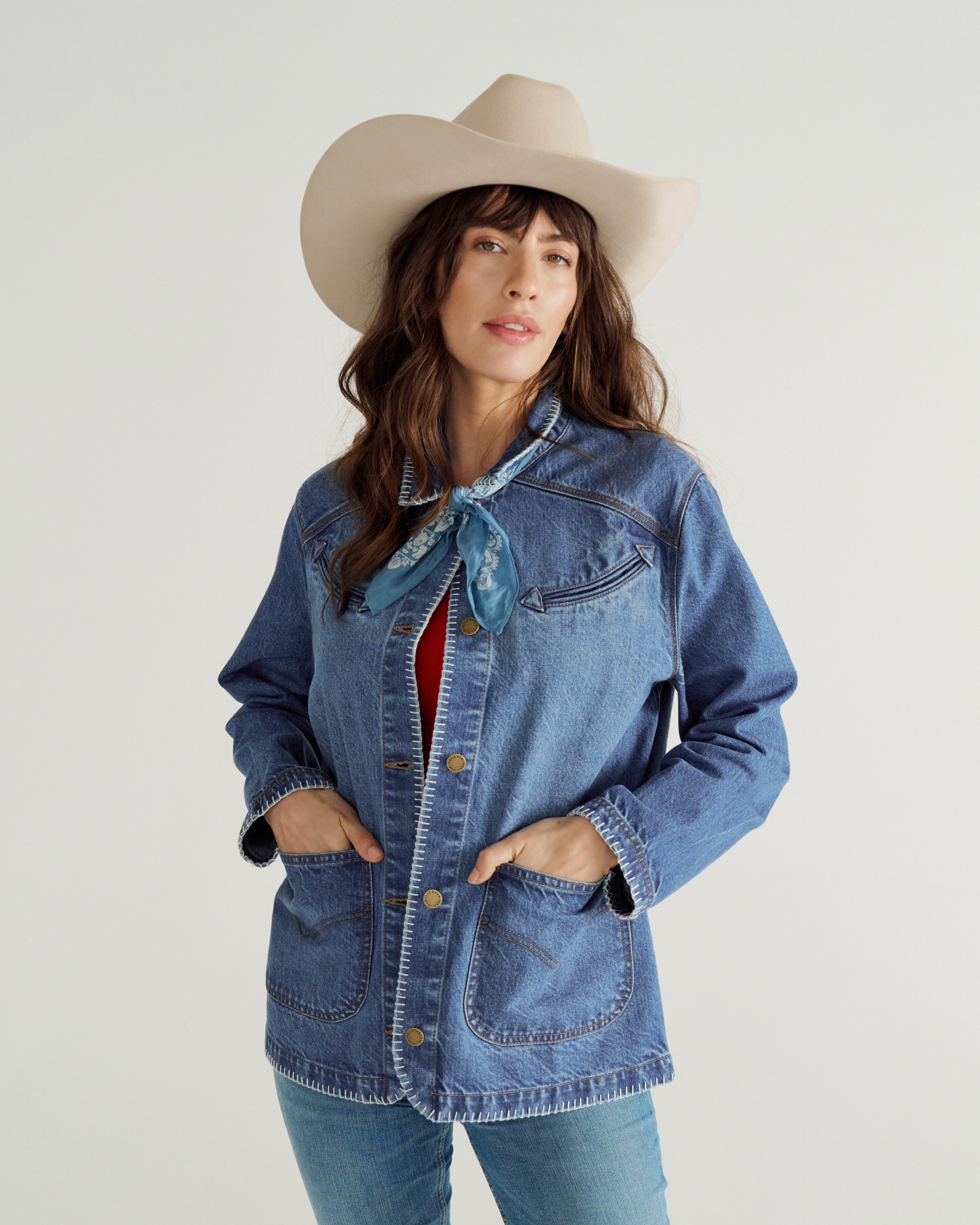 Women's Denim Chore Jacket - Medium Wash Denim