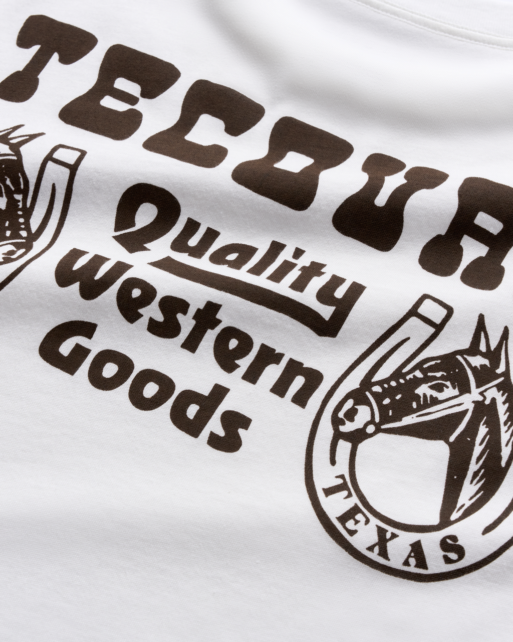 Men's Western Lucky Horses Tee - Brown Bone Pima Cotton