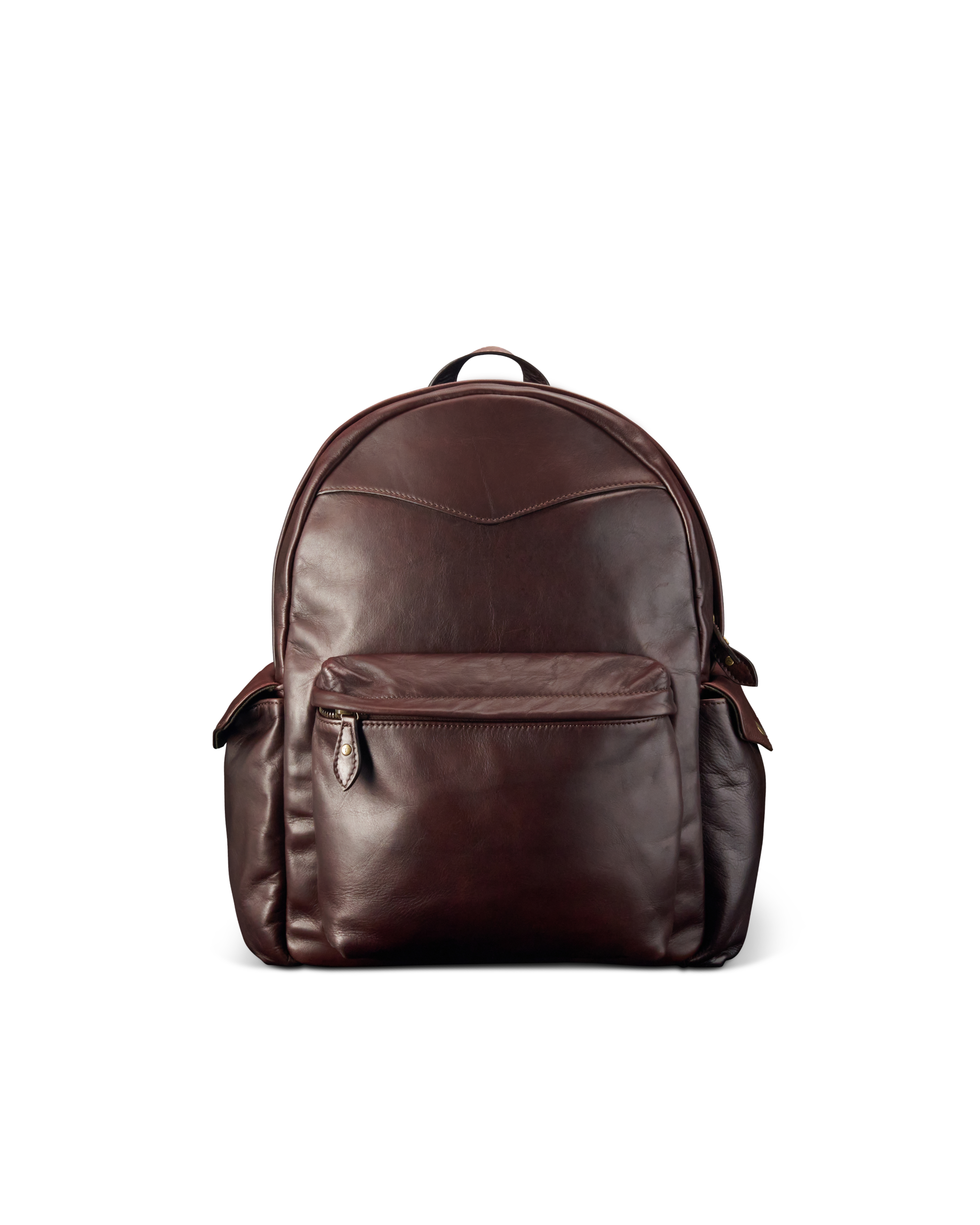 Men's Leather Backpack - Dark Brown Cowhide
