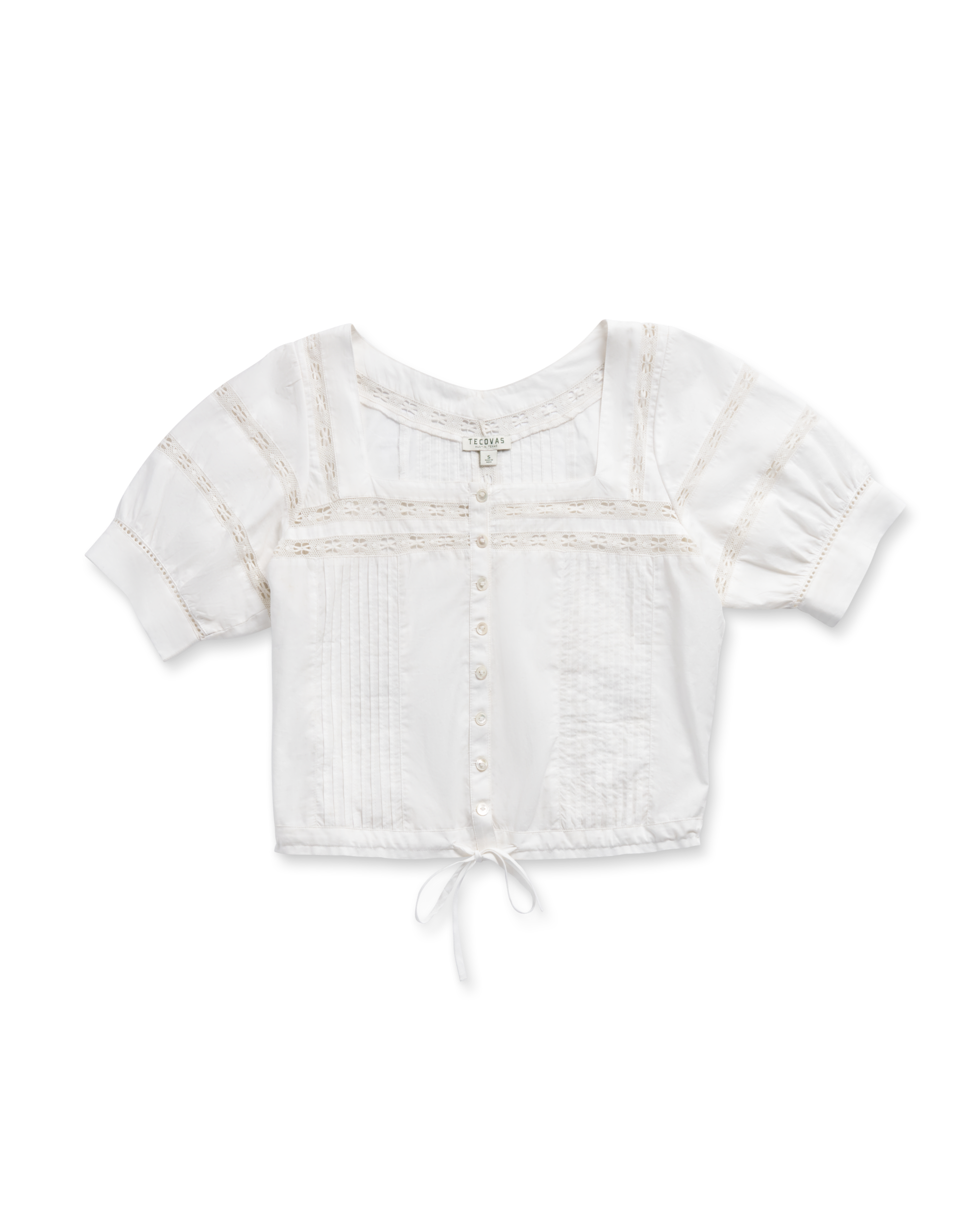 Women's Cotton Poplin Top - White Cotton