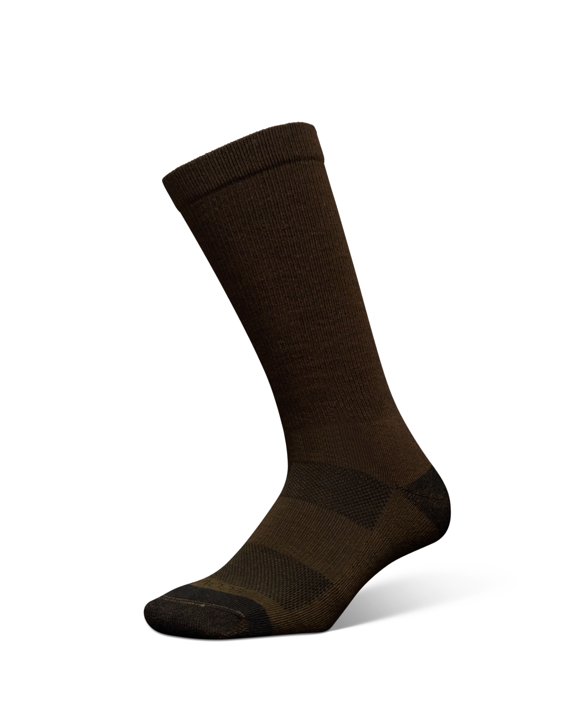 Mid-Calf Socks (3-Pack) - Tan Dark Gray Brown Polyester Spandex