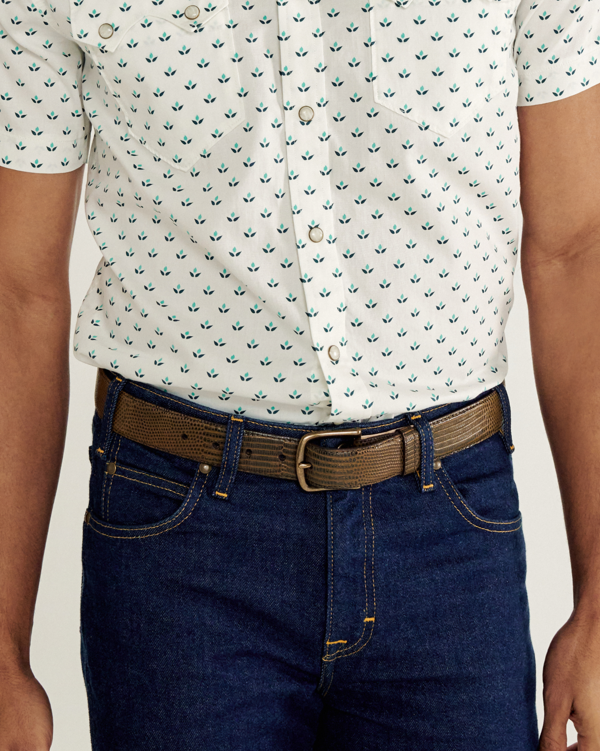 Men's Lizard Belt - Burnt Cedar Relic Lizard