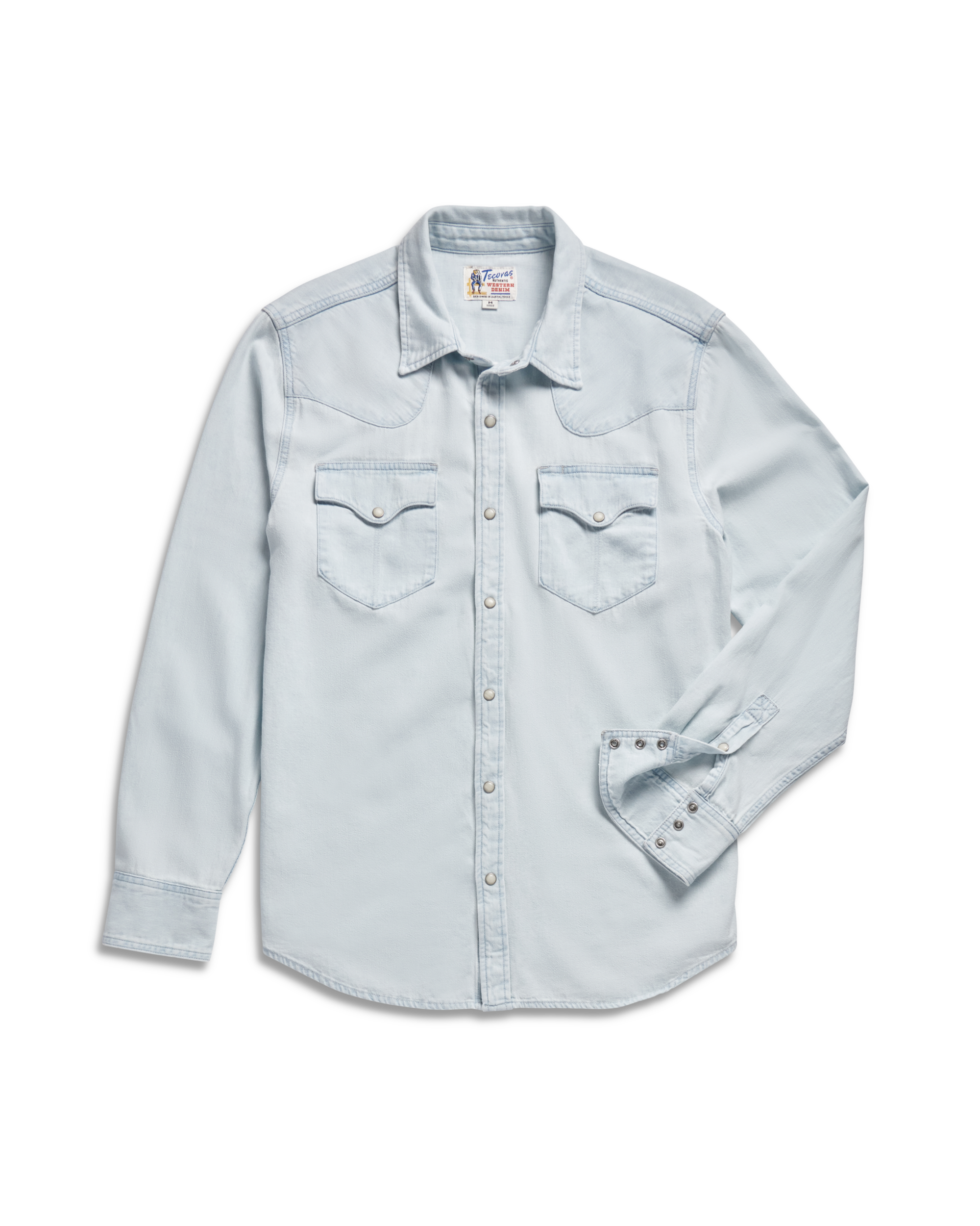 Men's Denim Long Sleeve Pearl Snap - Ultra Light Denim