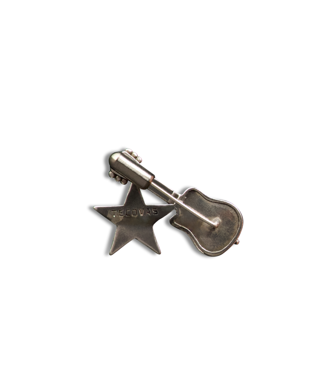 Guitar Hat Pin - Nickel Plated Brass Metal