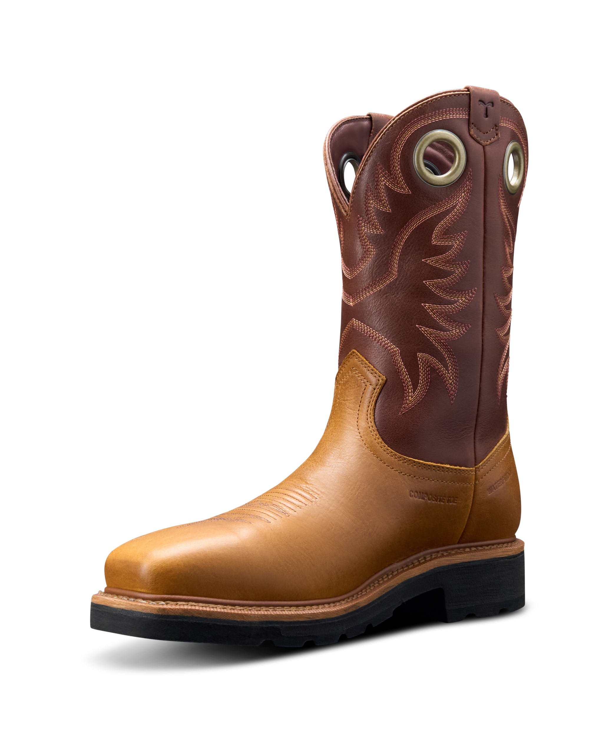 LongHaul Waterproof Square Composite Toe Work Boot - Wheat Maple Cowhide