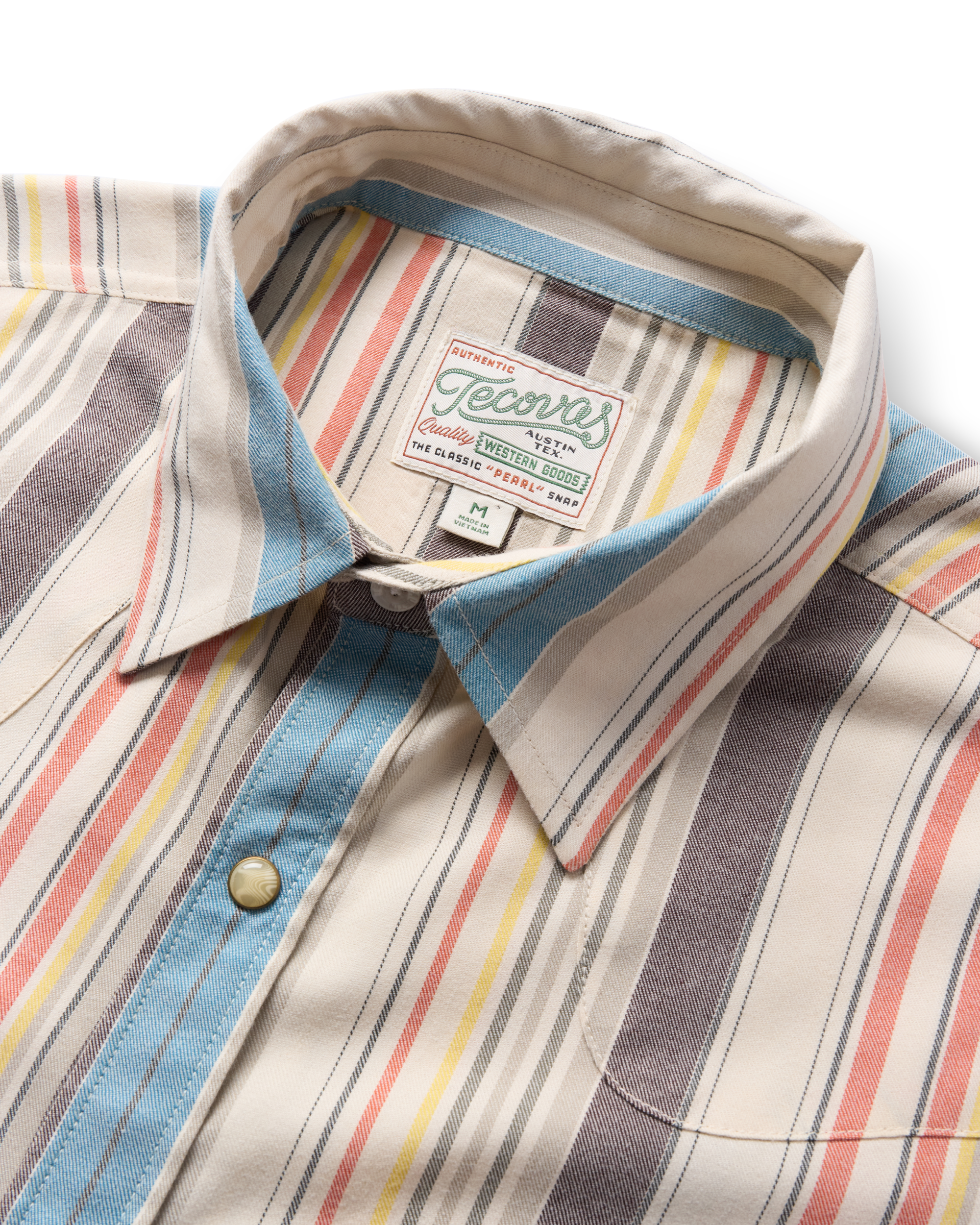 Men's Flying-T Foundation Weight Pearl Snap - Tan Multi Cotton Blend