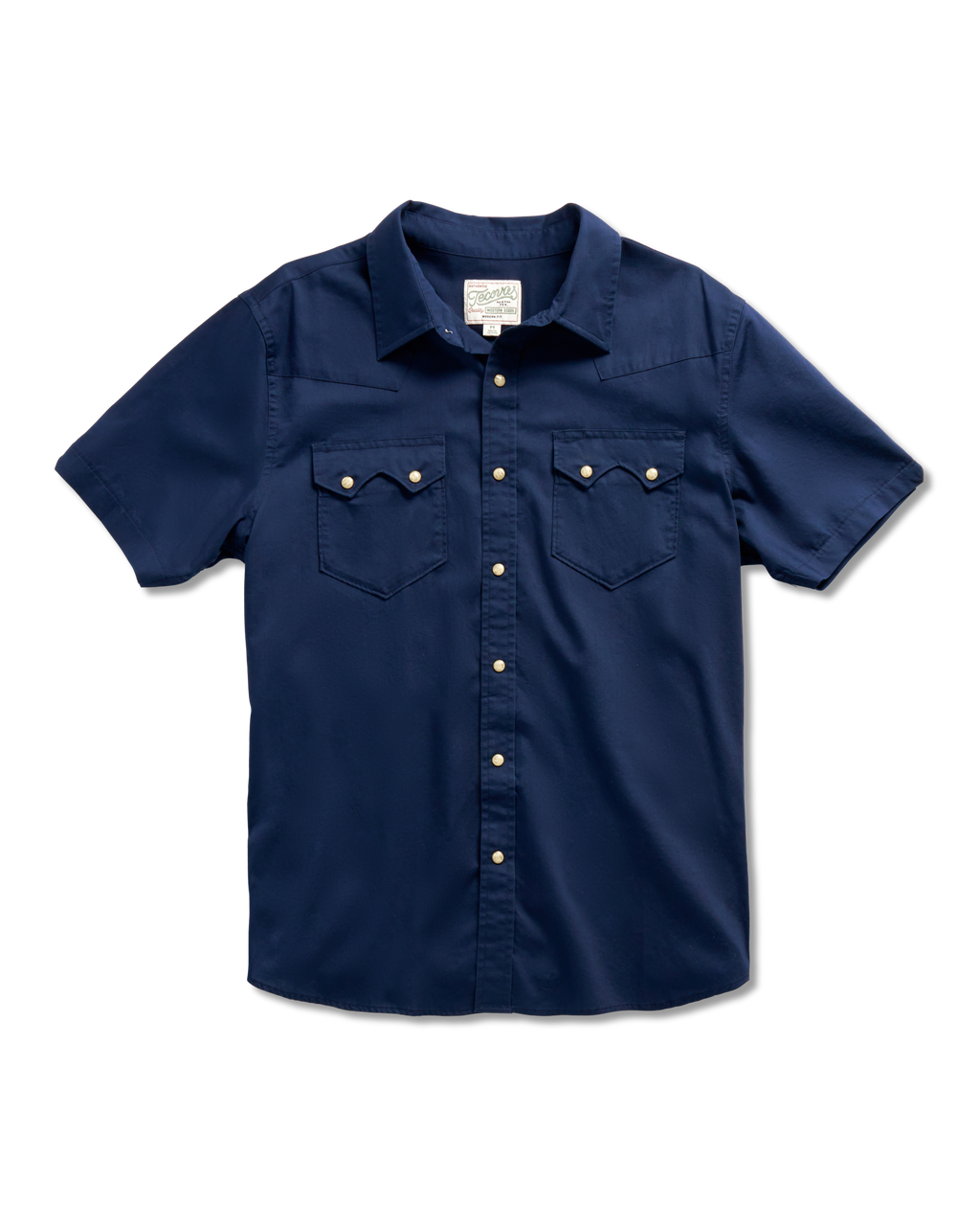 Men's Sawtooth Short Sleeve Pearl Snap - Navy Cotton