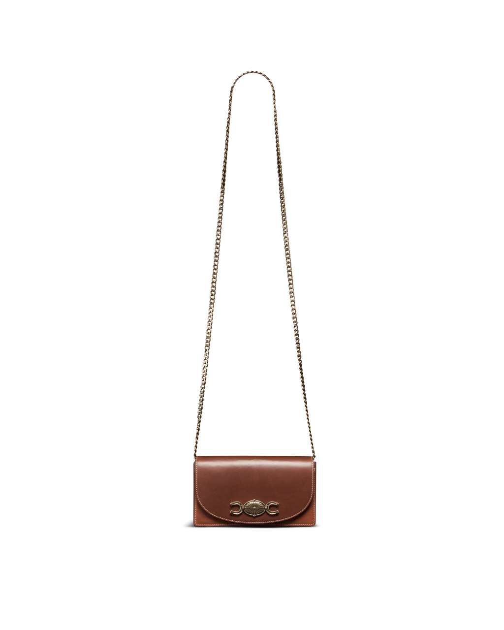 Concho Chain Crossbody - Saddle Cowhide