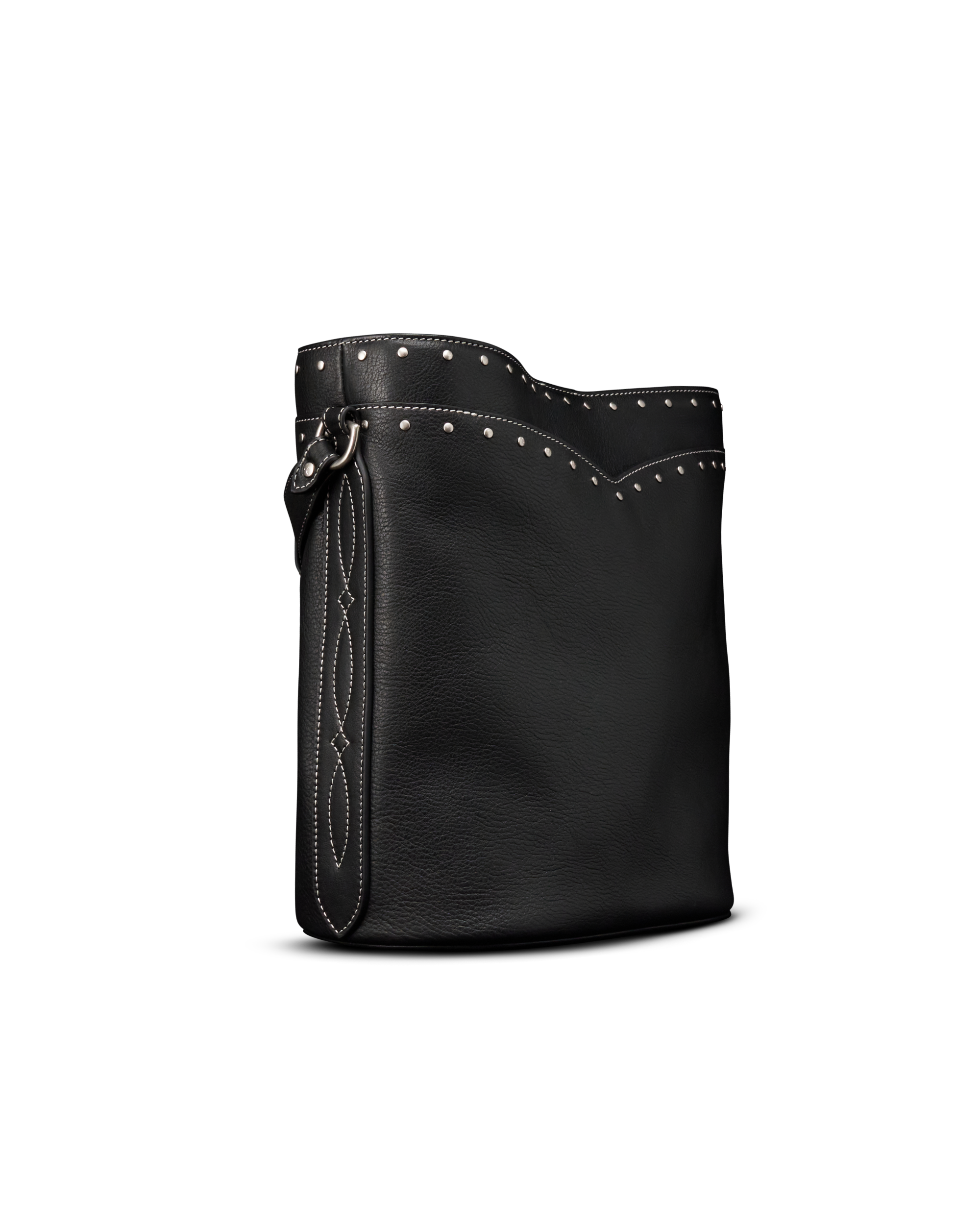 Cowhide Bucket Bag - Black Cowhide
