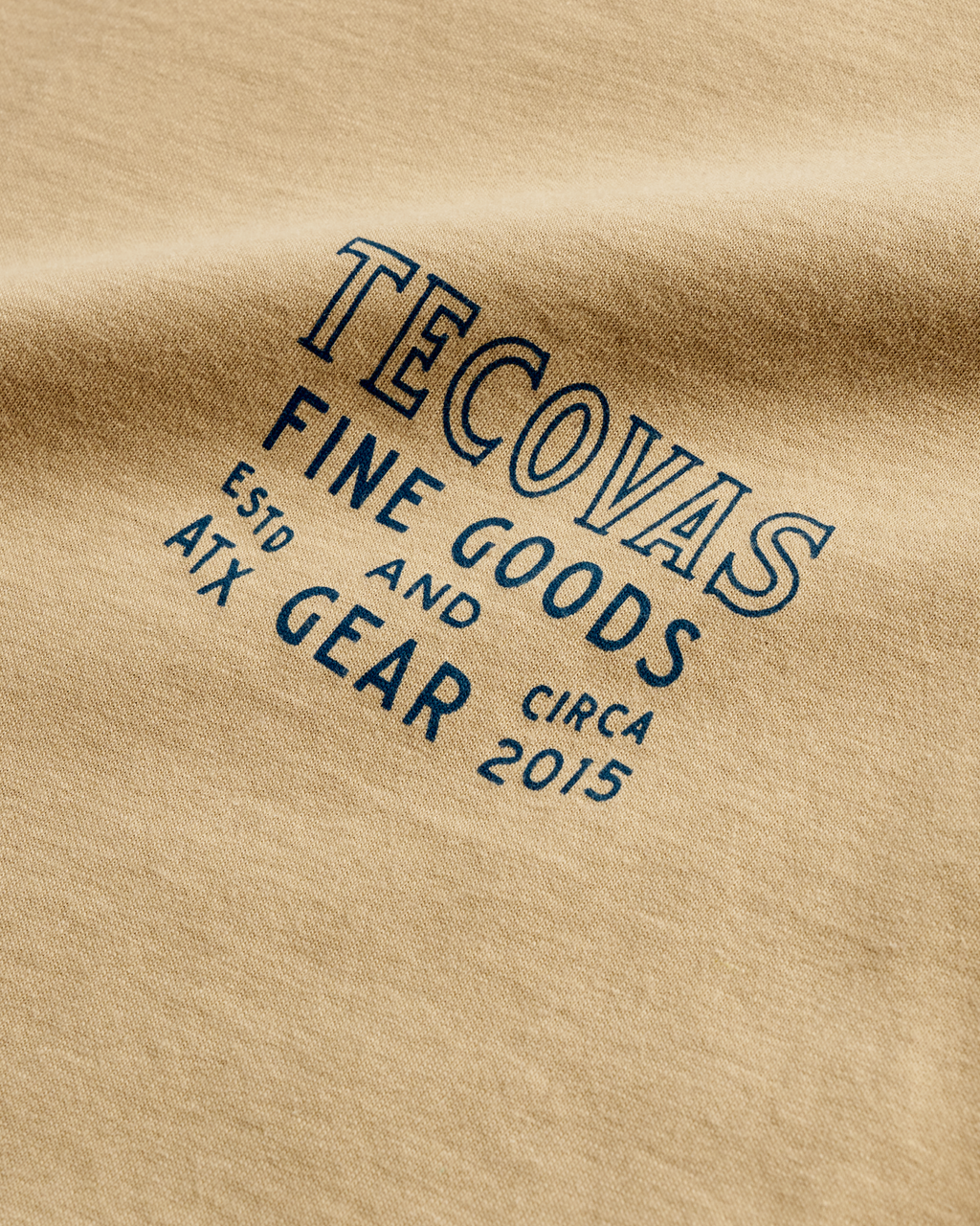 Men's Guitar Fine Goods Tee - Khaki Blue Pima Cotton