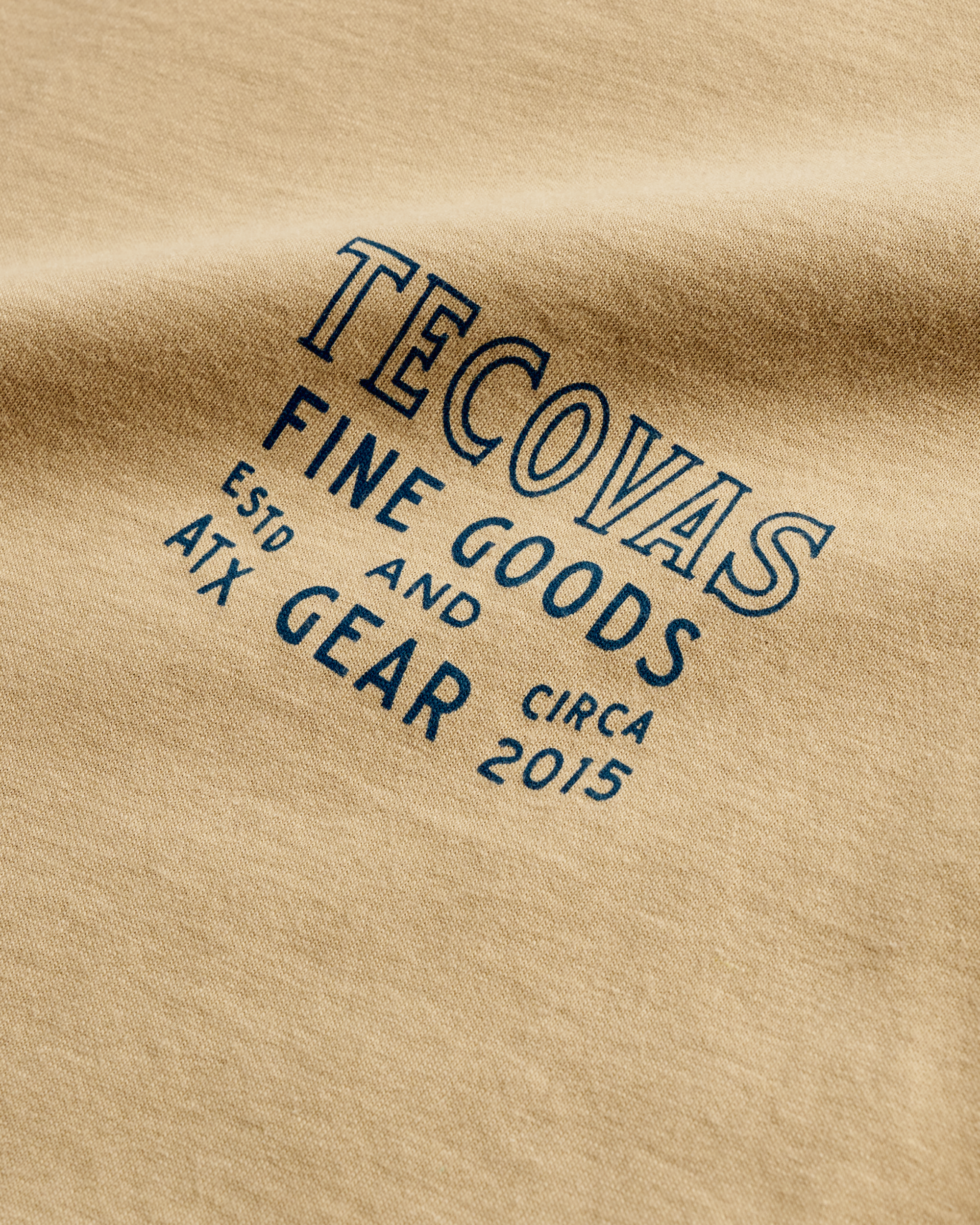 Men's Guitar Fine Goods Tee - Khaki Blue Pima Cotton