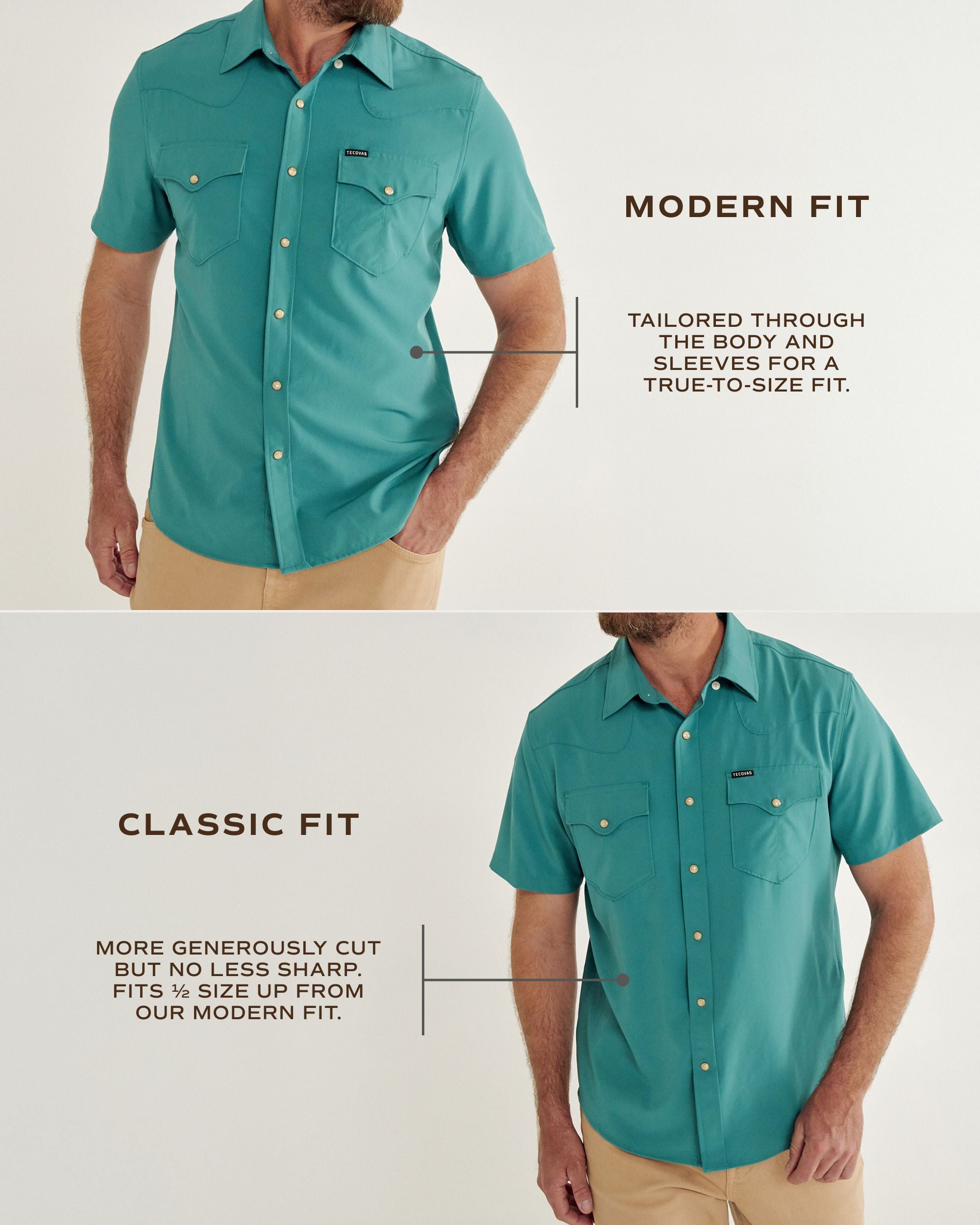 Men's Performance Short Sleeve Western Pearl Snap - Classic Fit - Deep Jungle Performance