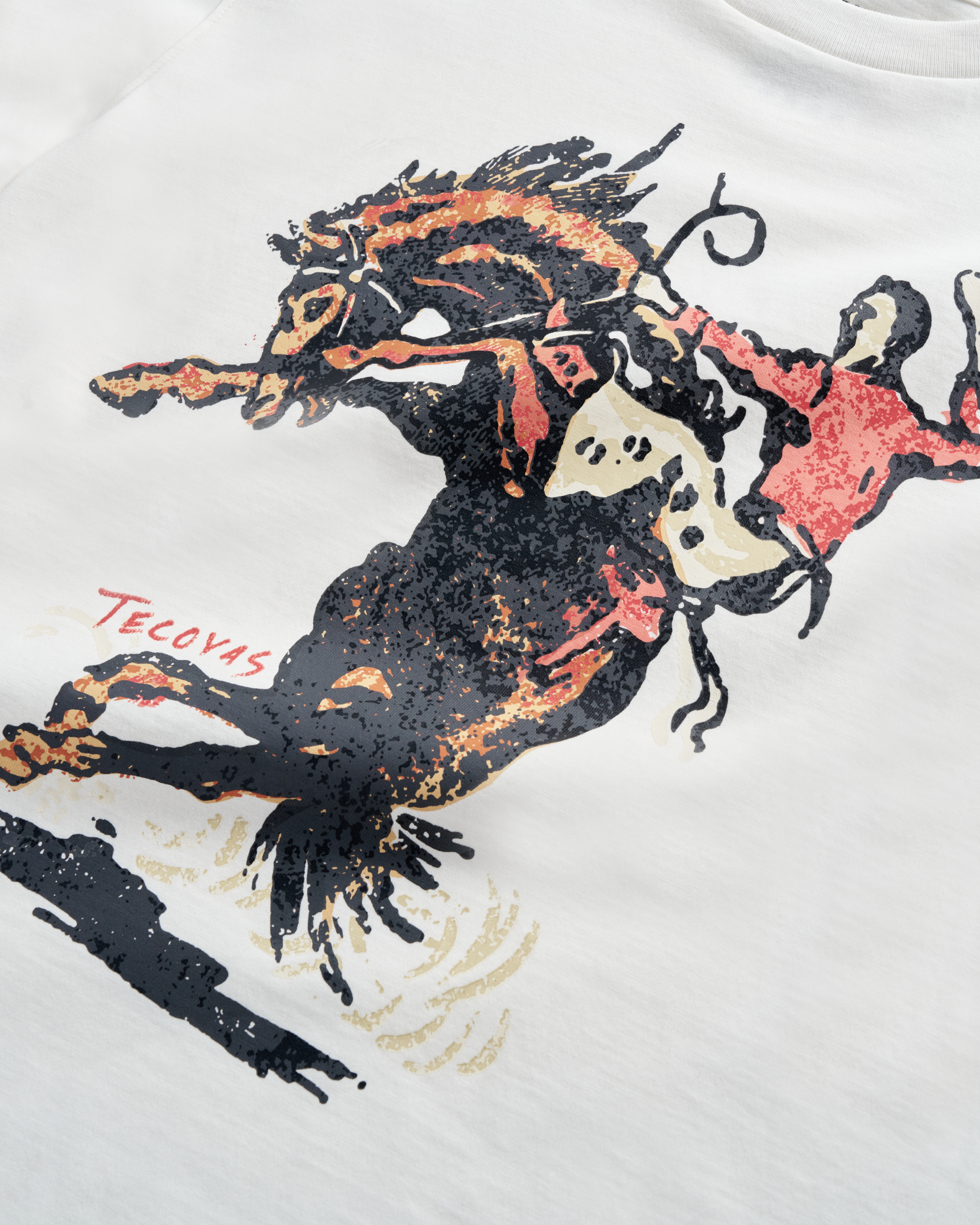 Women's Bucking Bronco Tee - Bone Supima Cotton