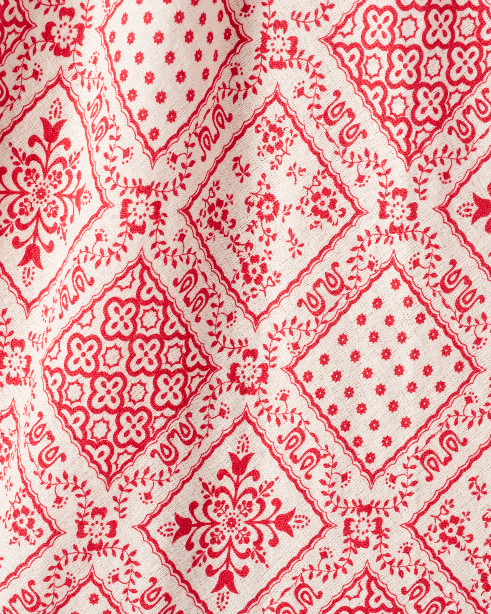 Women's Tiered Midi Dress - Red Linen Viscose