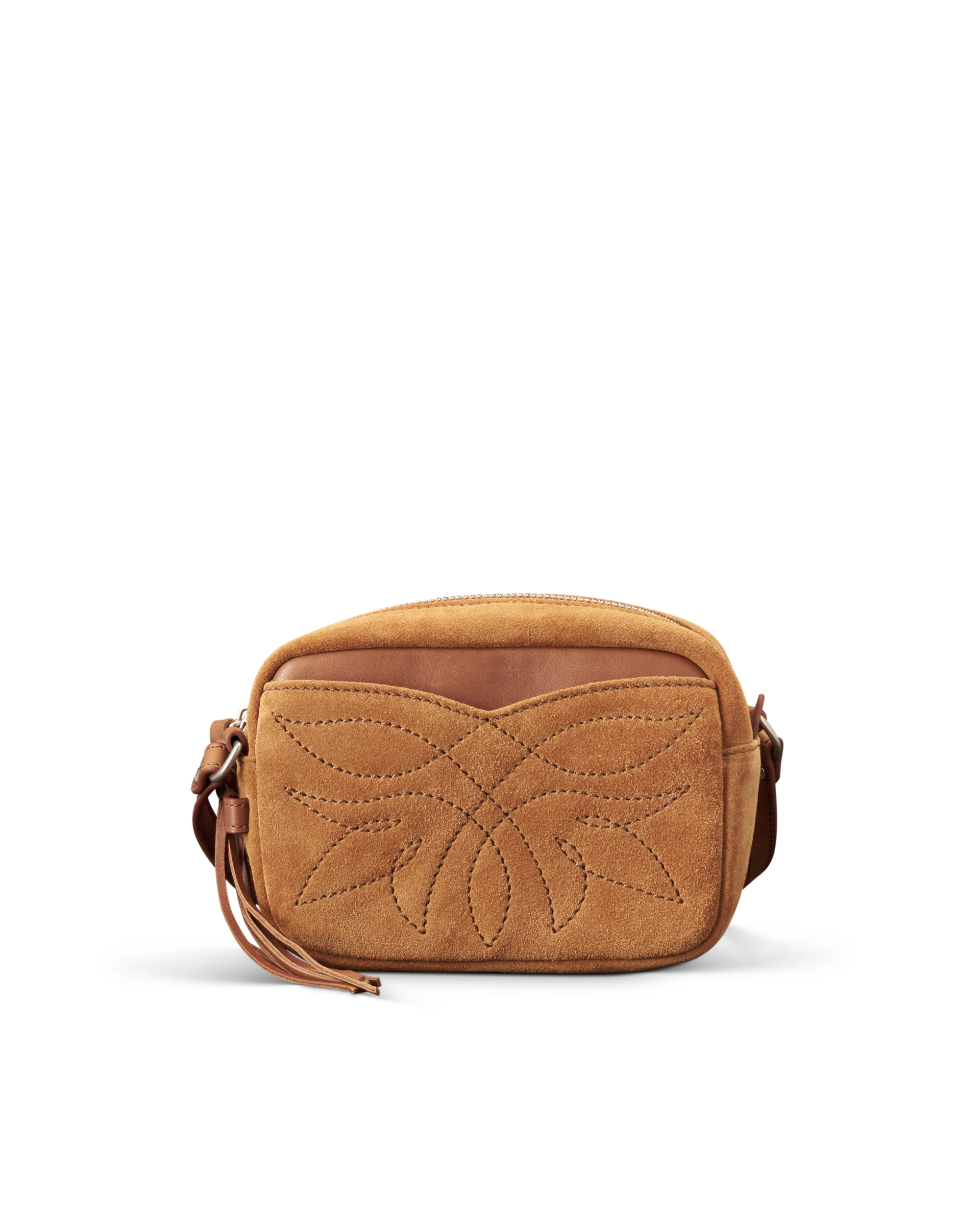 Flower Mini Crossbody - Cashew Suede
