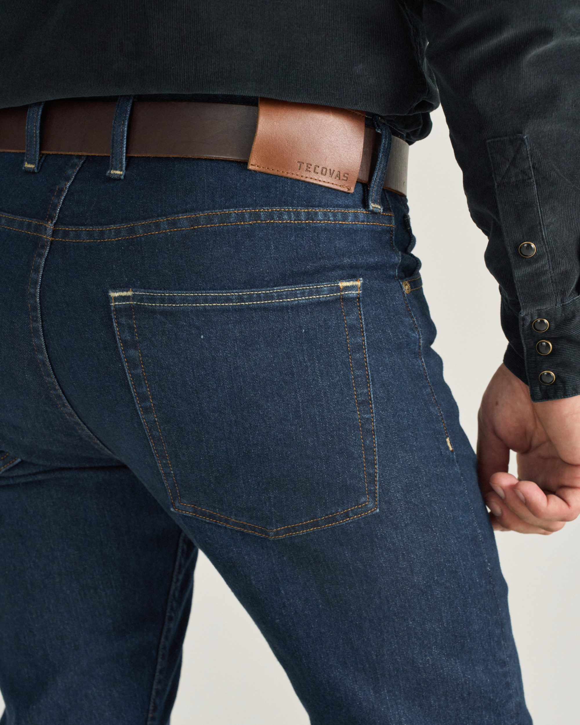 Men's Slim Straight Stretch Denim - Dark Indigo Stretch Denim