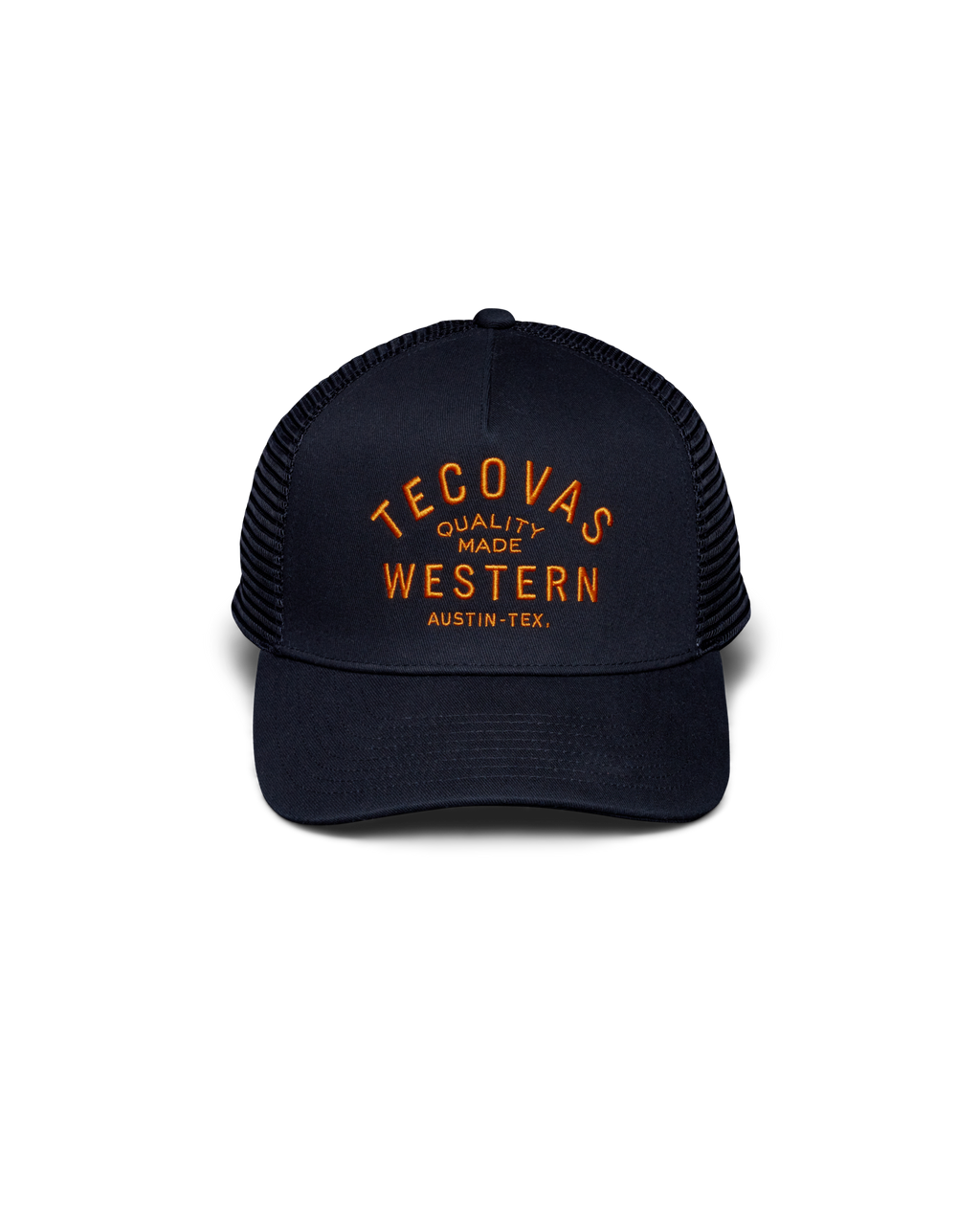 Quality Made Trucker Hat - Black Orange Cotton Polyester