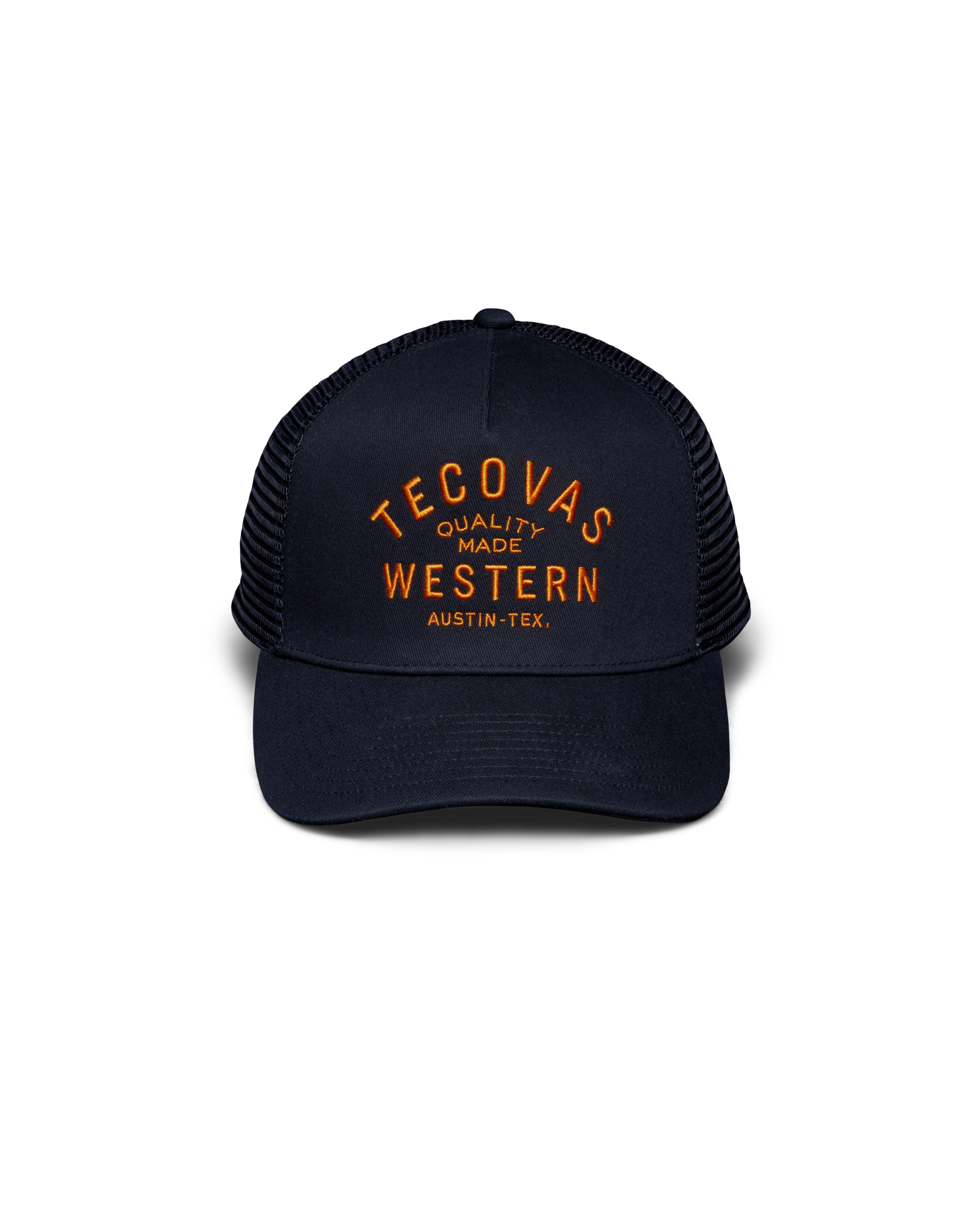 Quality Made Trucker Hat - Black Orange Cotton Polyester