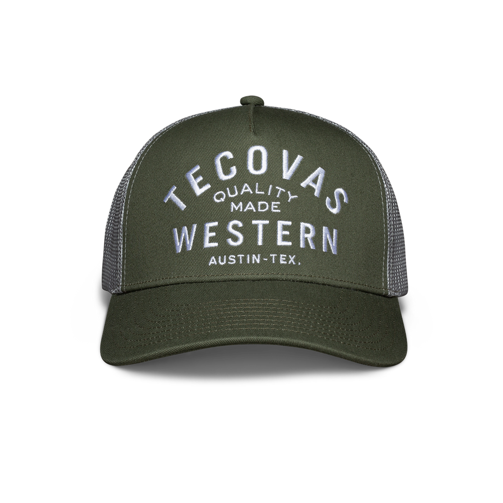 Quality Made Trucker Hat - Olive Cotton Polyester