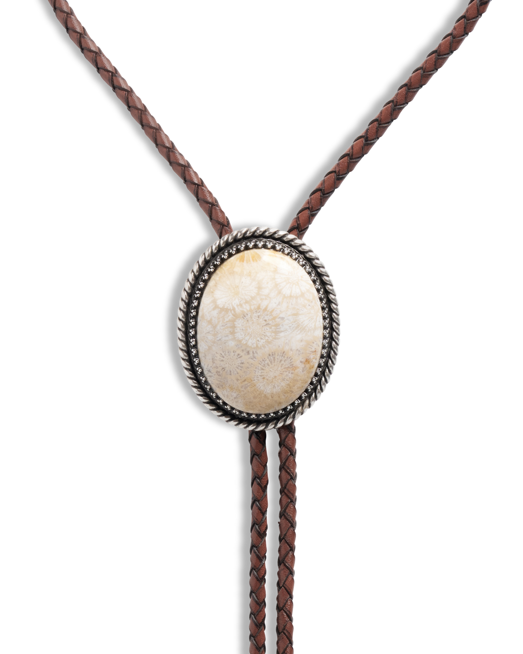 Iron Lamb Fossilized Coral Bolo - Cream Black Coral