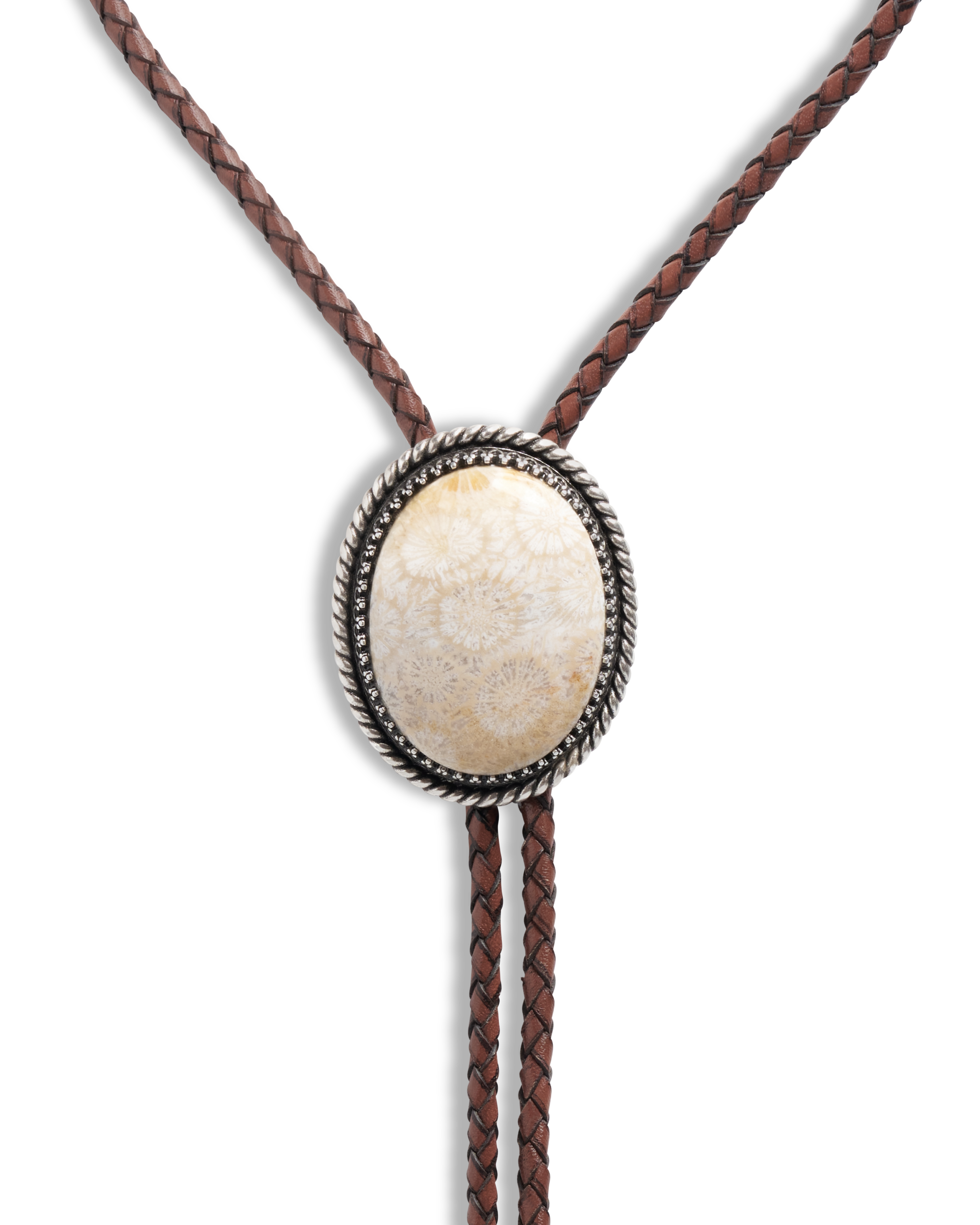 Iron Lamb Fossilized Coral Bolo - Cream Black Coral