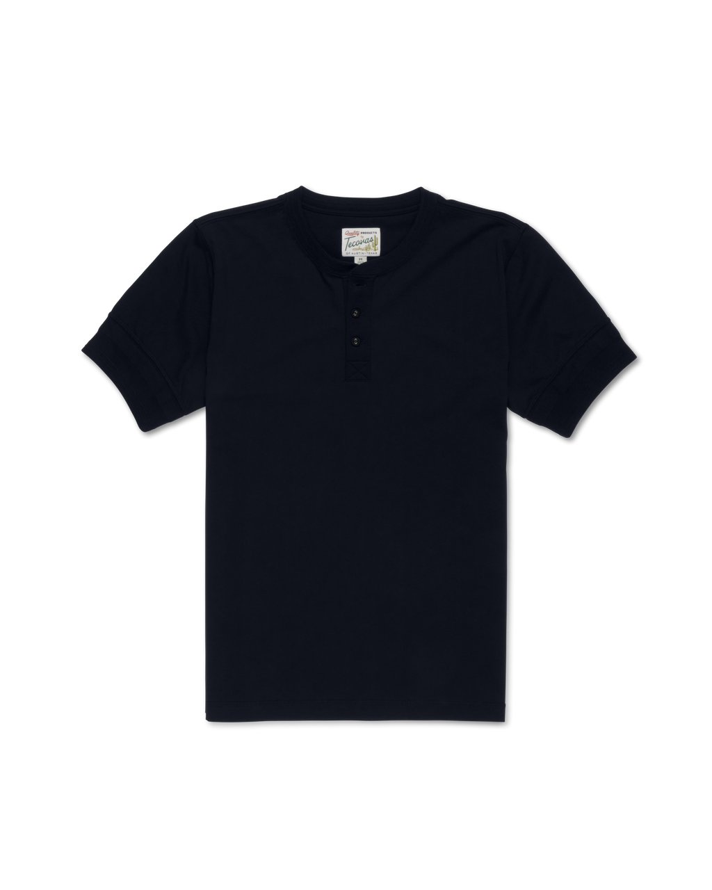 Men's Standard Issue Short Sleeve Henley - Black Pima Cotton