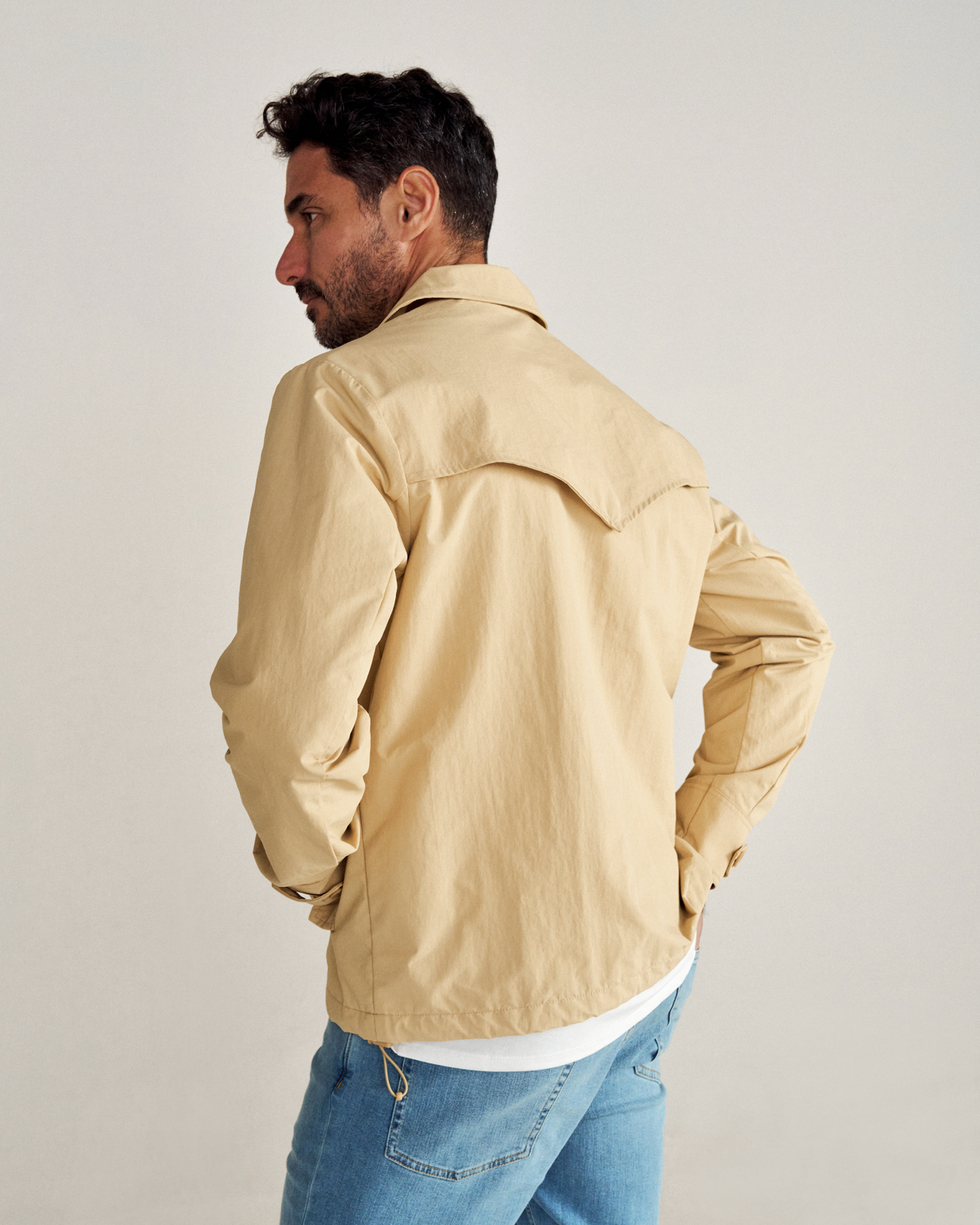 Men's Coaches Jacket - Khaki Nylon