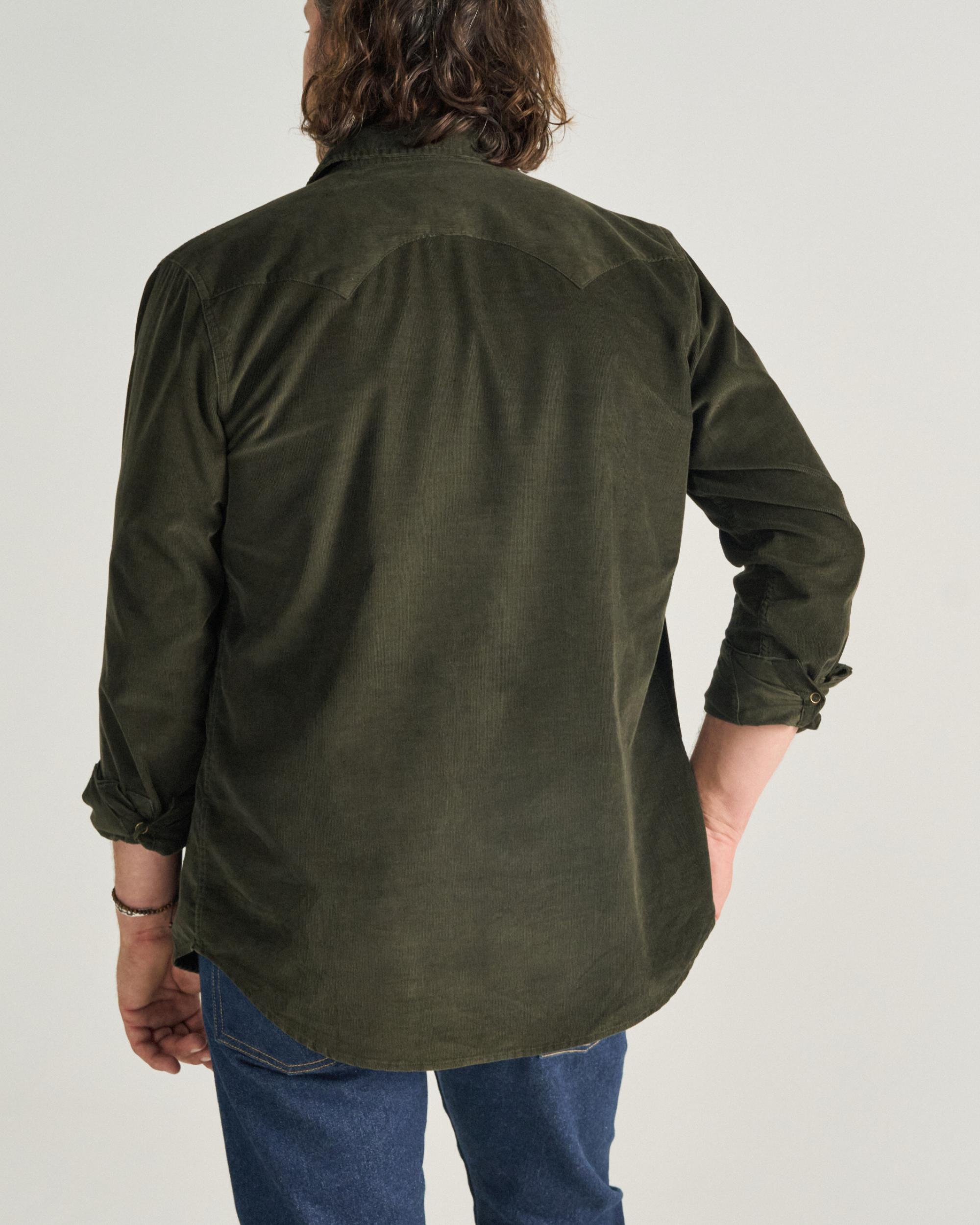 Men's Long Sleeve Texas Weight Corduroy Pearl Snap - Pine Corduroy